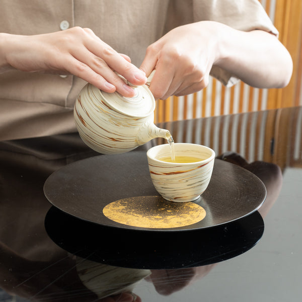 Kenji Marble Pattern Tokoname Japanese Teapot Set 9.1oz(270ml)-Sasame and Ceramesh