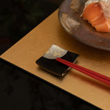 Issou Zuiun Maki-e Wakasa Lacquerware Set of Two Pairs of Chopsticks 23cm(9in)/20.5cm(8.1in) and Chopstick Rests (Set of Two)