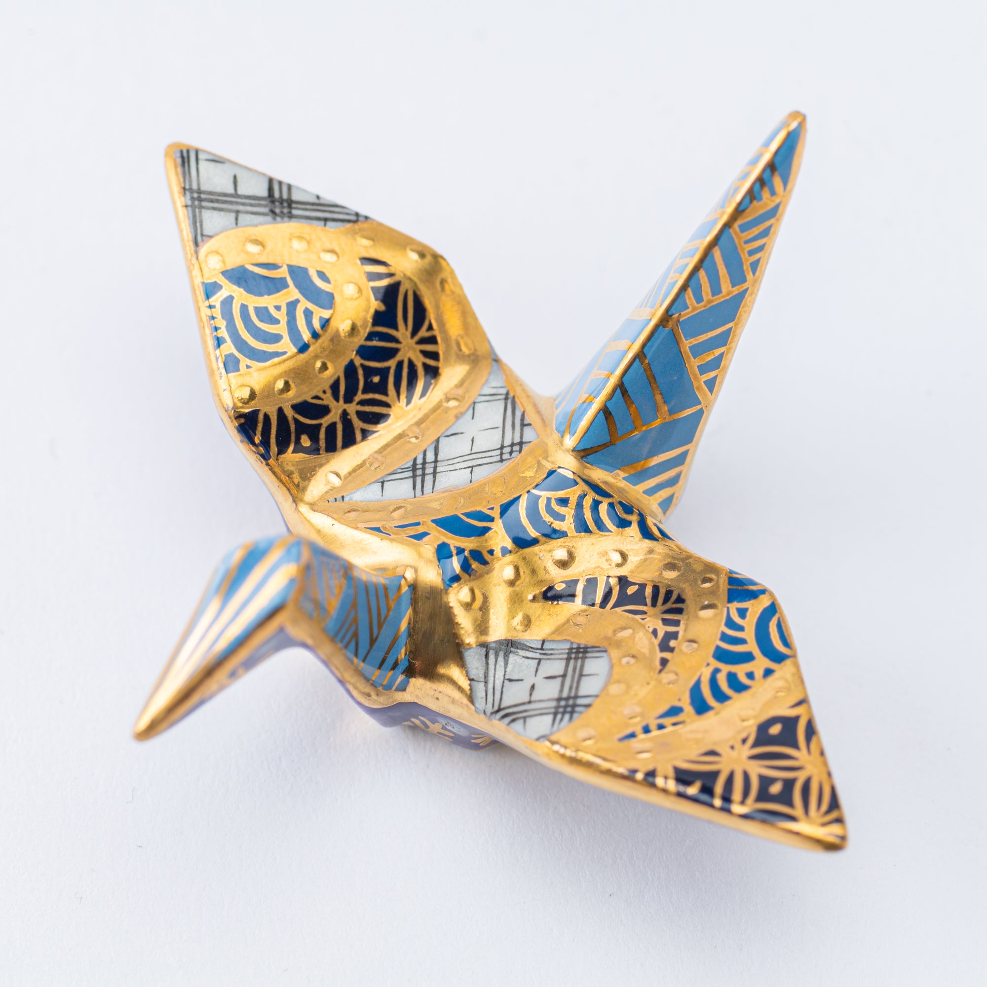 Gold-lined Origami Crane Chopstick Rest