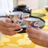 Arita Porcelain Lab Yazaemon Water Stream and Sakura Sake Goblet Cup
