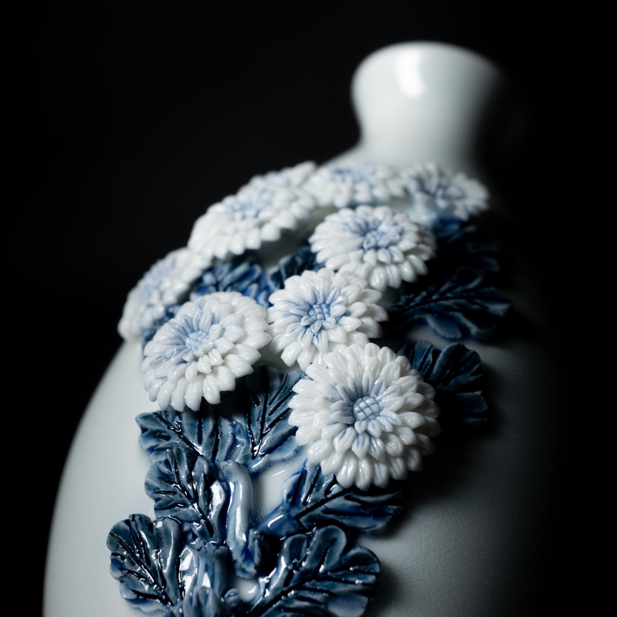 Hirado Chrysanthemum and Running Water Flower Vase