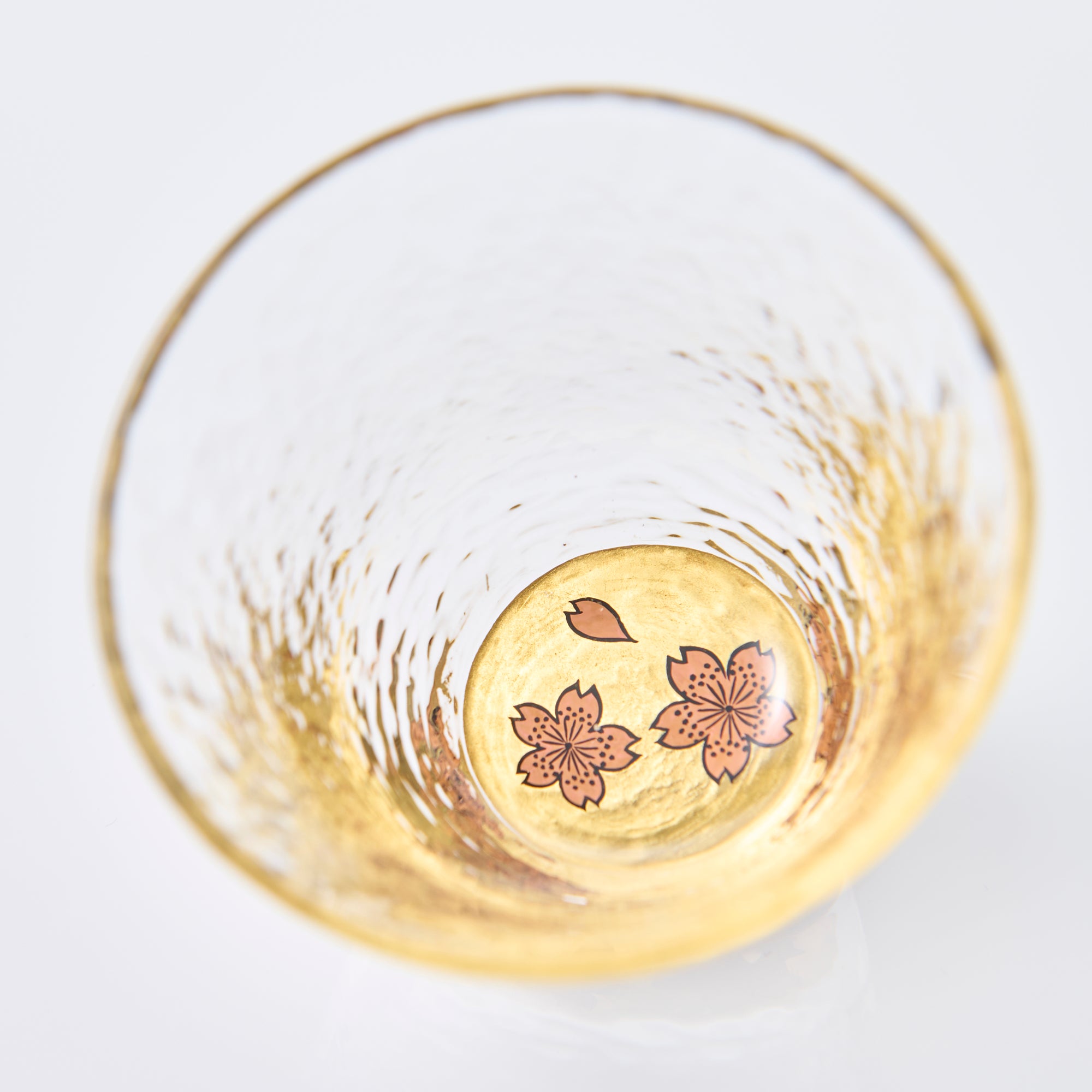 Sakura Maki-e Glass Guinomi Sake Cup