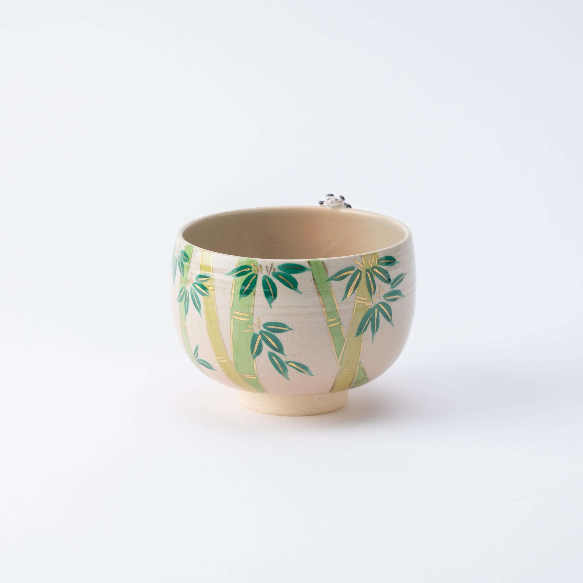 Bamboo and Peeking Panda Matcha Bowl Chawan