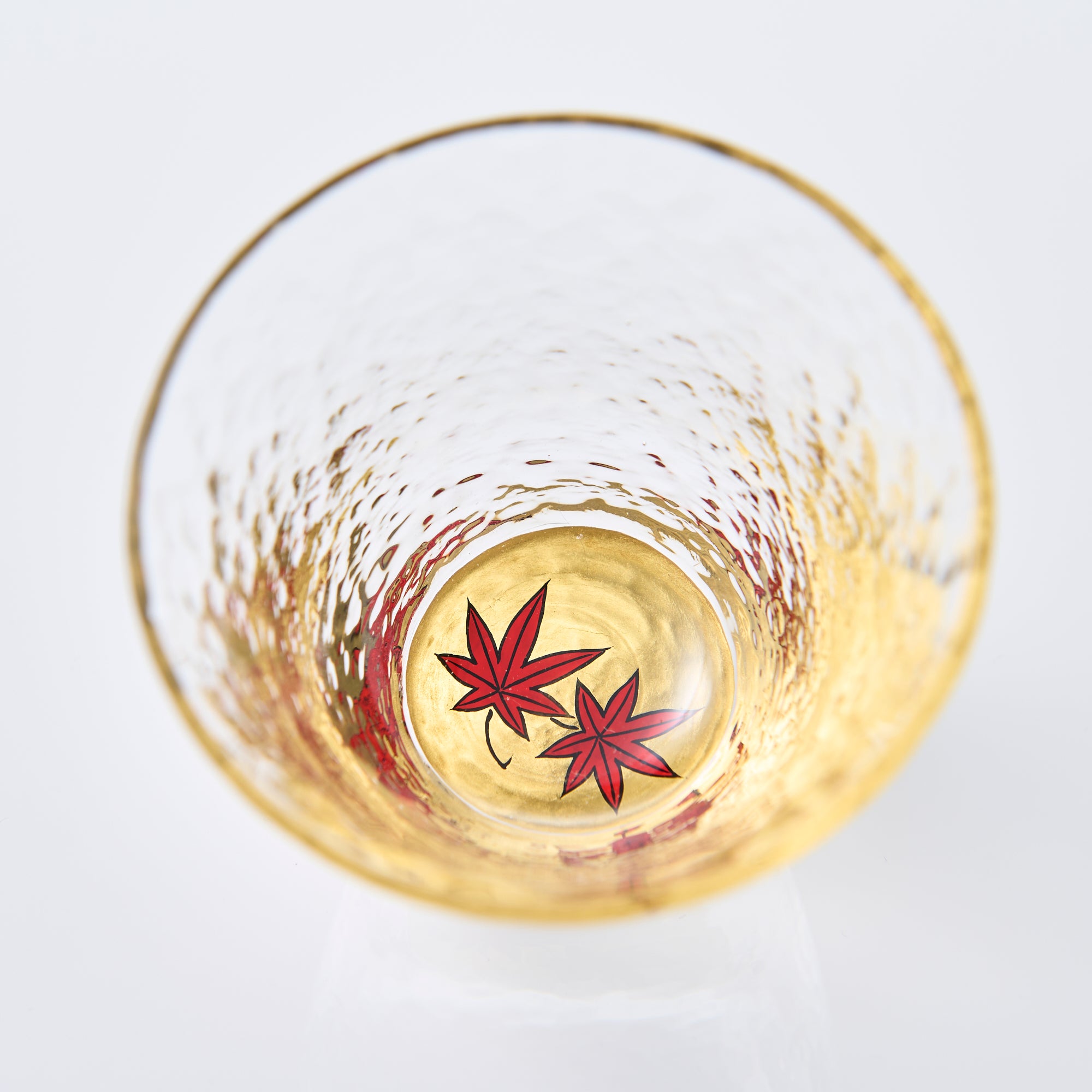 Yoshita Kasho Maple Leaves Maki-e Glass Sake Cup