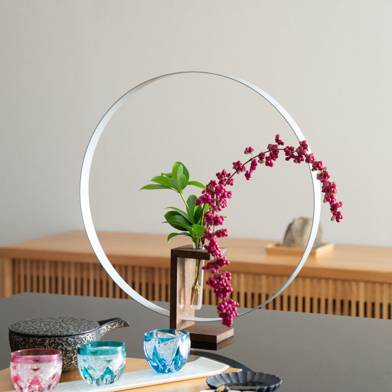 ALART at-1 Twist Flower Base, Vase, Single Wheel Insert, Small Size