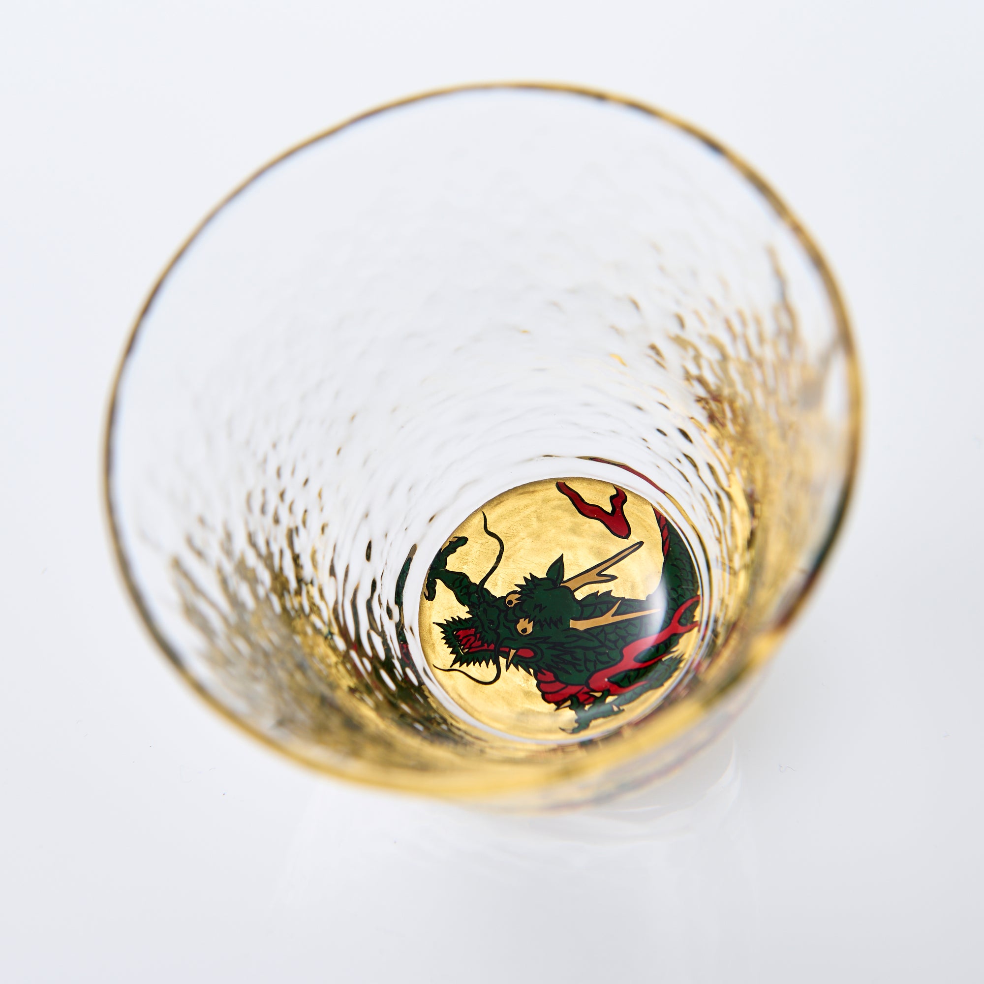 Green Dragon Maki-e Glass Guinomi Sake Cup