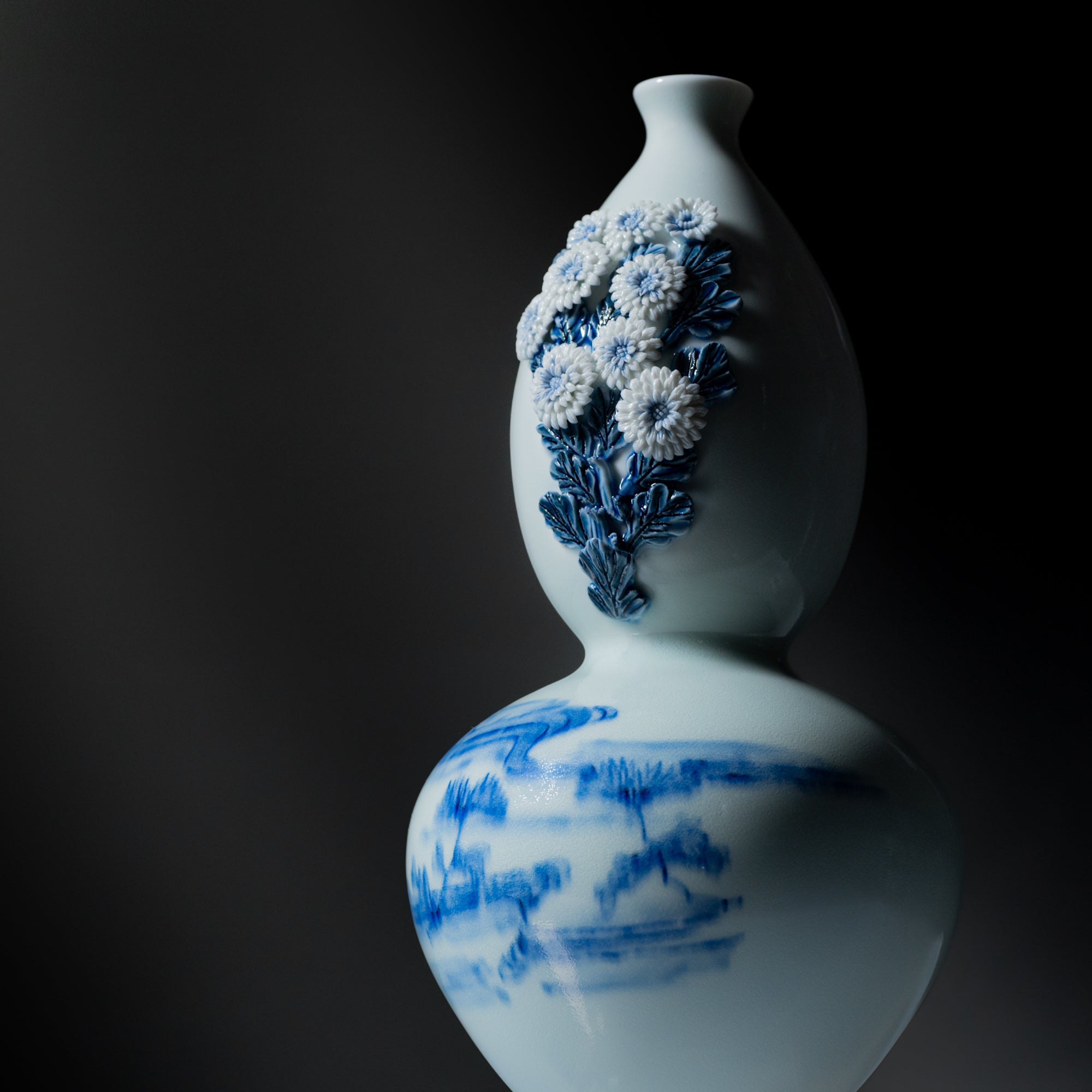 Hirado Chrysanthemum and Running Water Flower Vase