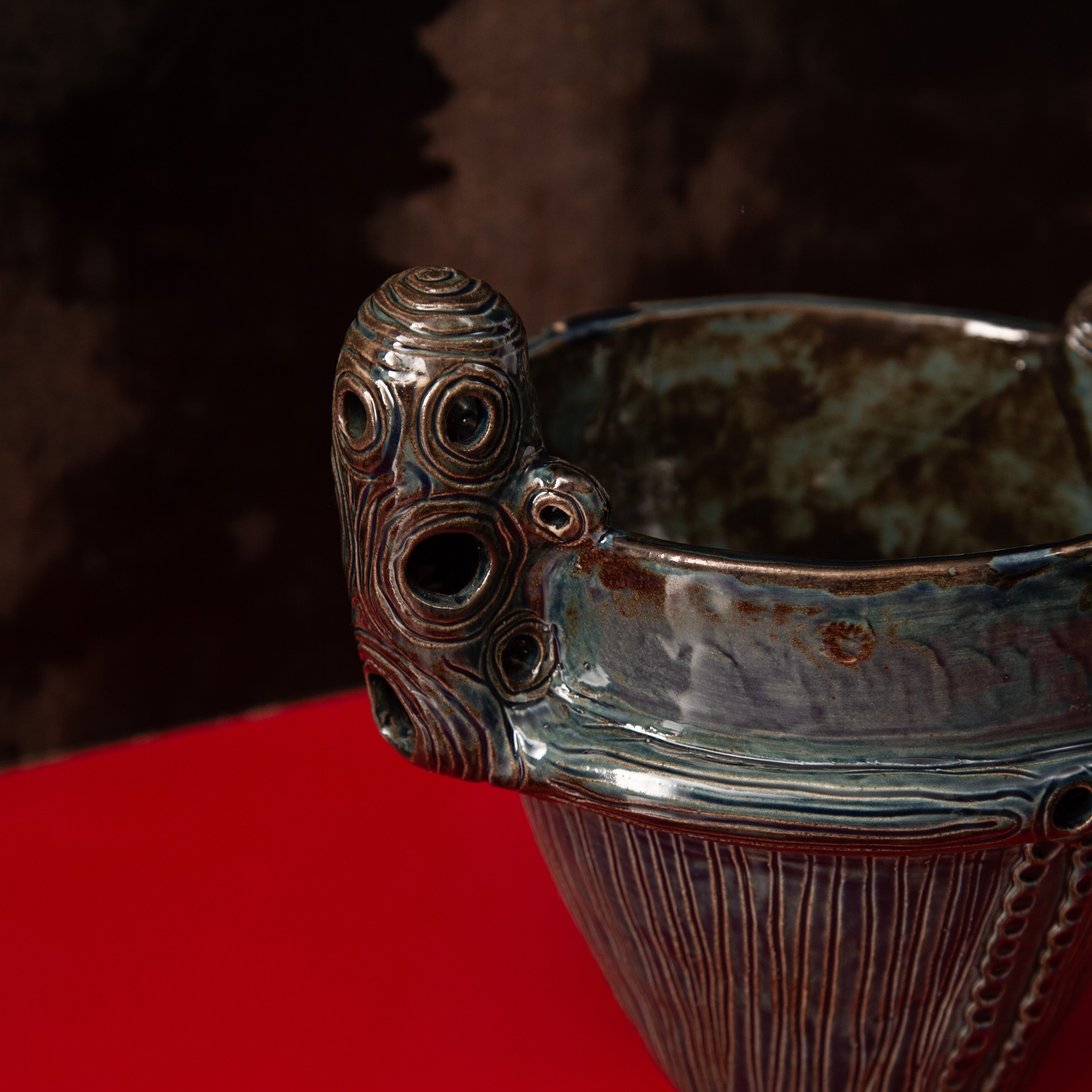 Suien Blue Jomon Cachepot