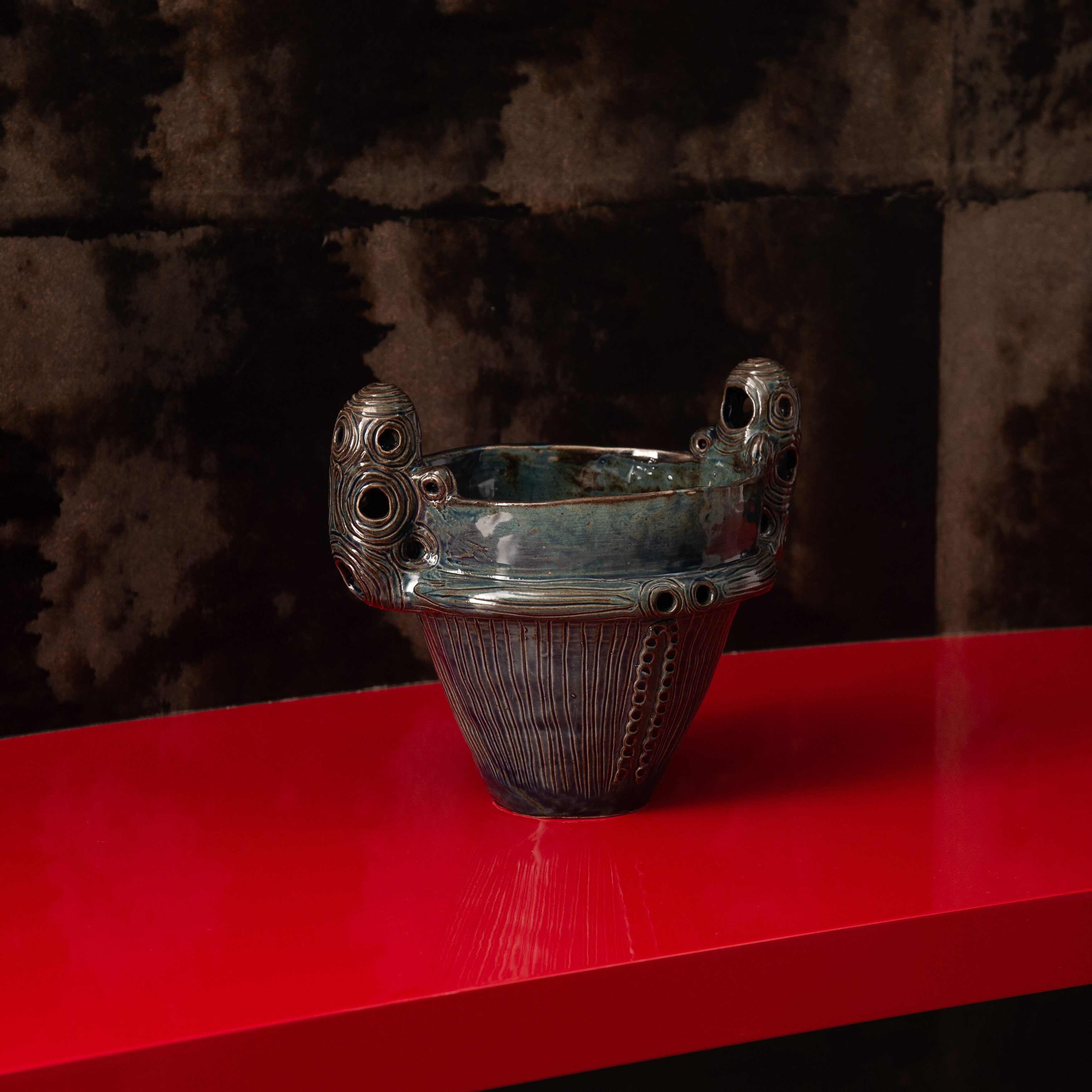 Suien Blue Jomon Cachepot