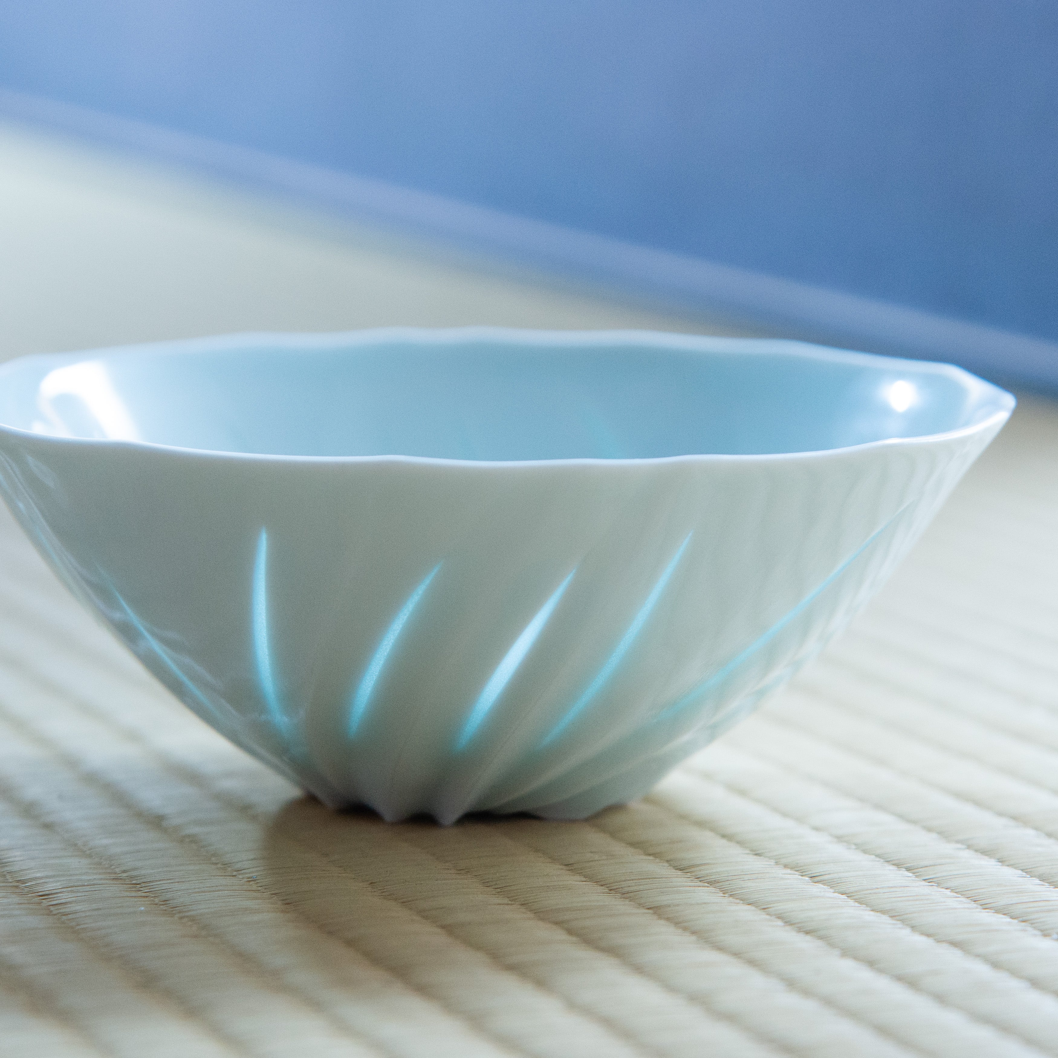 Clad in Light Faceted Matcha Bowl