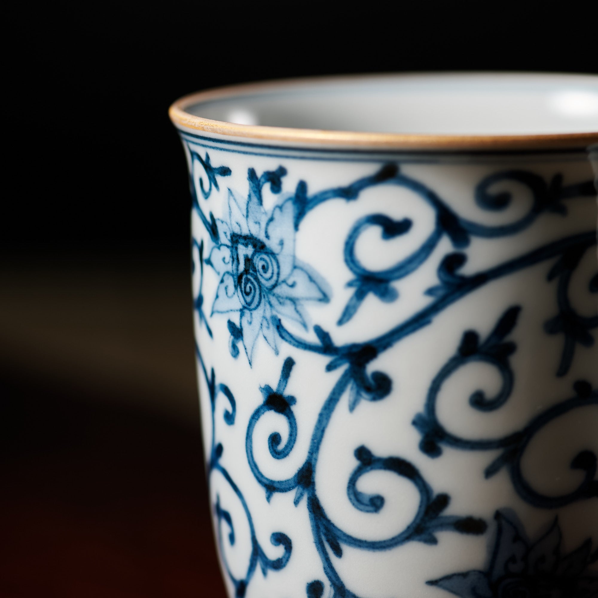 Blue Peony and Arabesque Mug