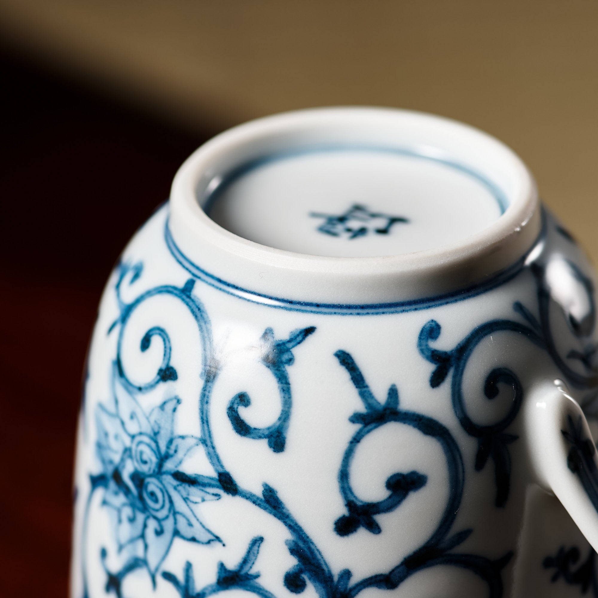 Blue Peony and Arabesque Mug