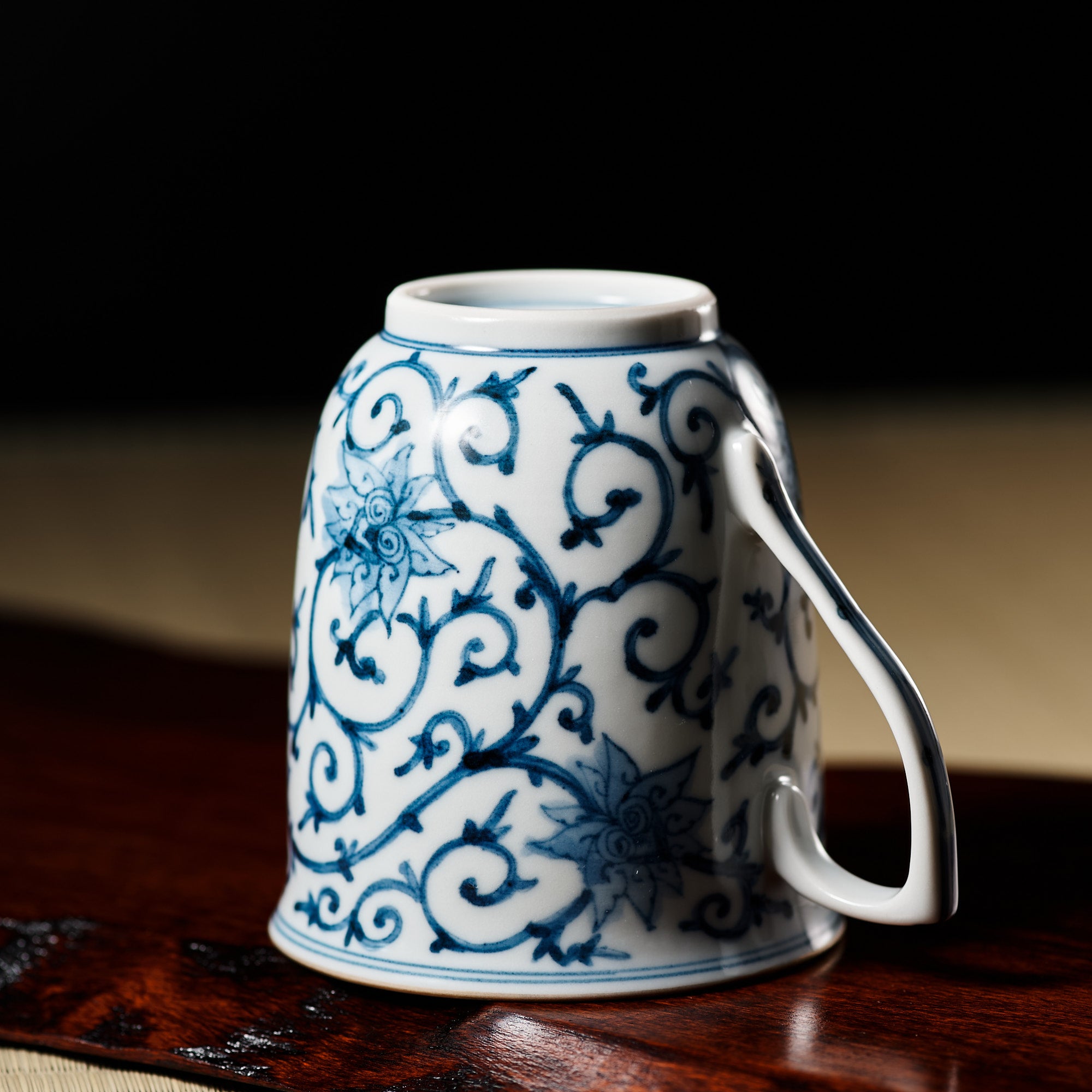 Blue Peony and Arabesque Mug