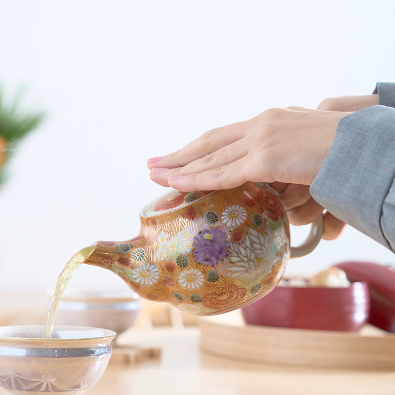 Hanazume Kutani Japanese Teapot Set