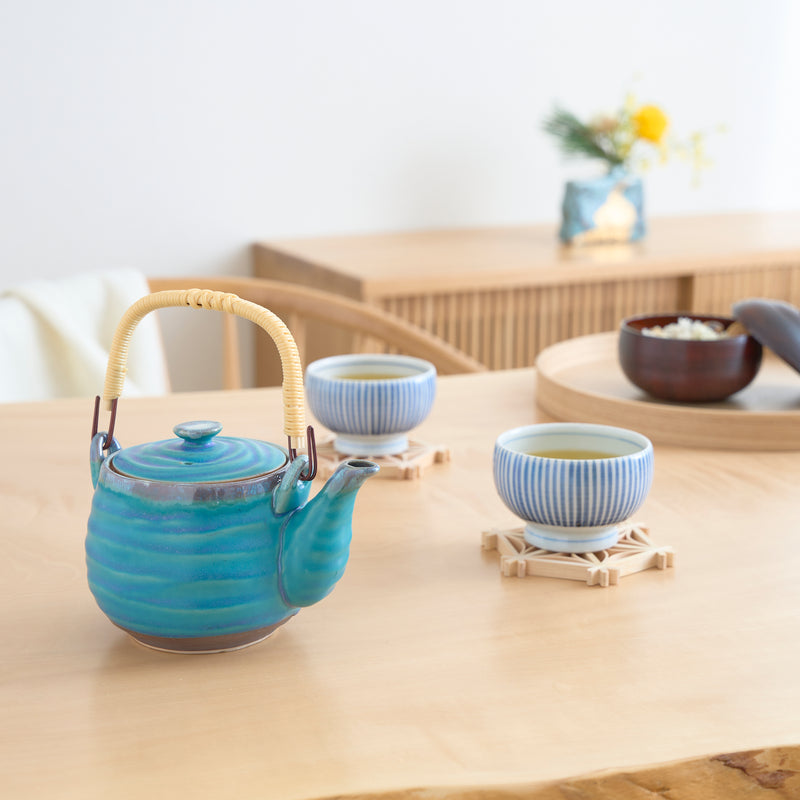 Turkish Blue Mino Ware Japanese Teapot 20.3oz(600ml)
