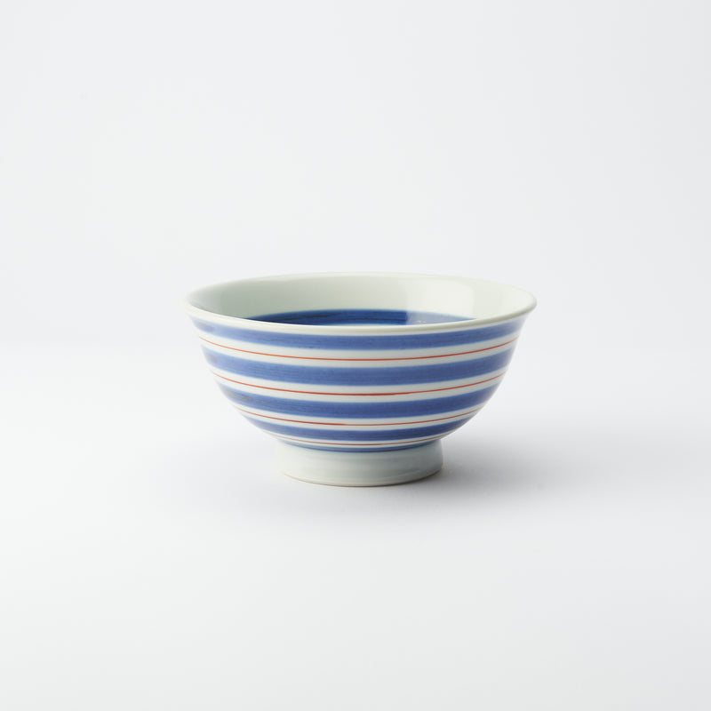 Baizan Kiln Gosu and Red Line Tobe Donburi Bowl S