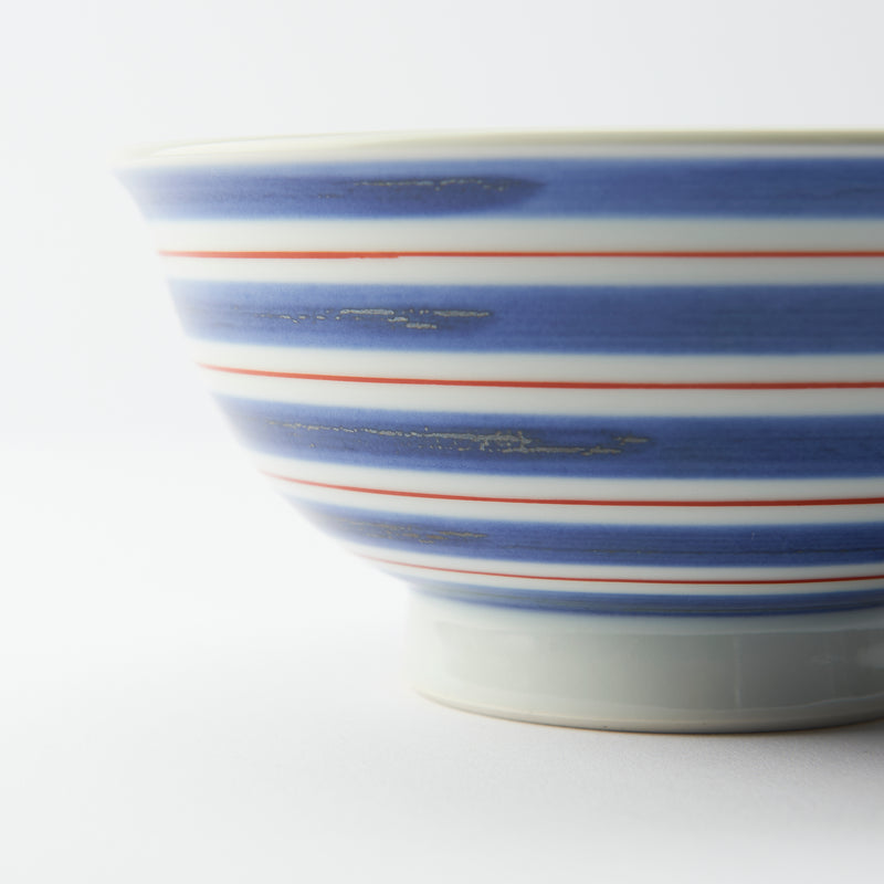 Baizan Kiln Gosu and Red Line Tobe Donburi Bowl S