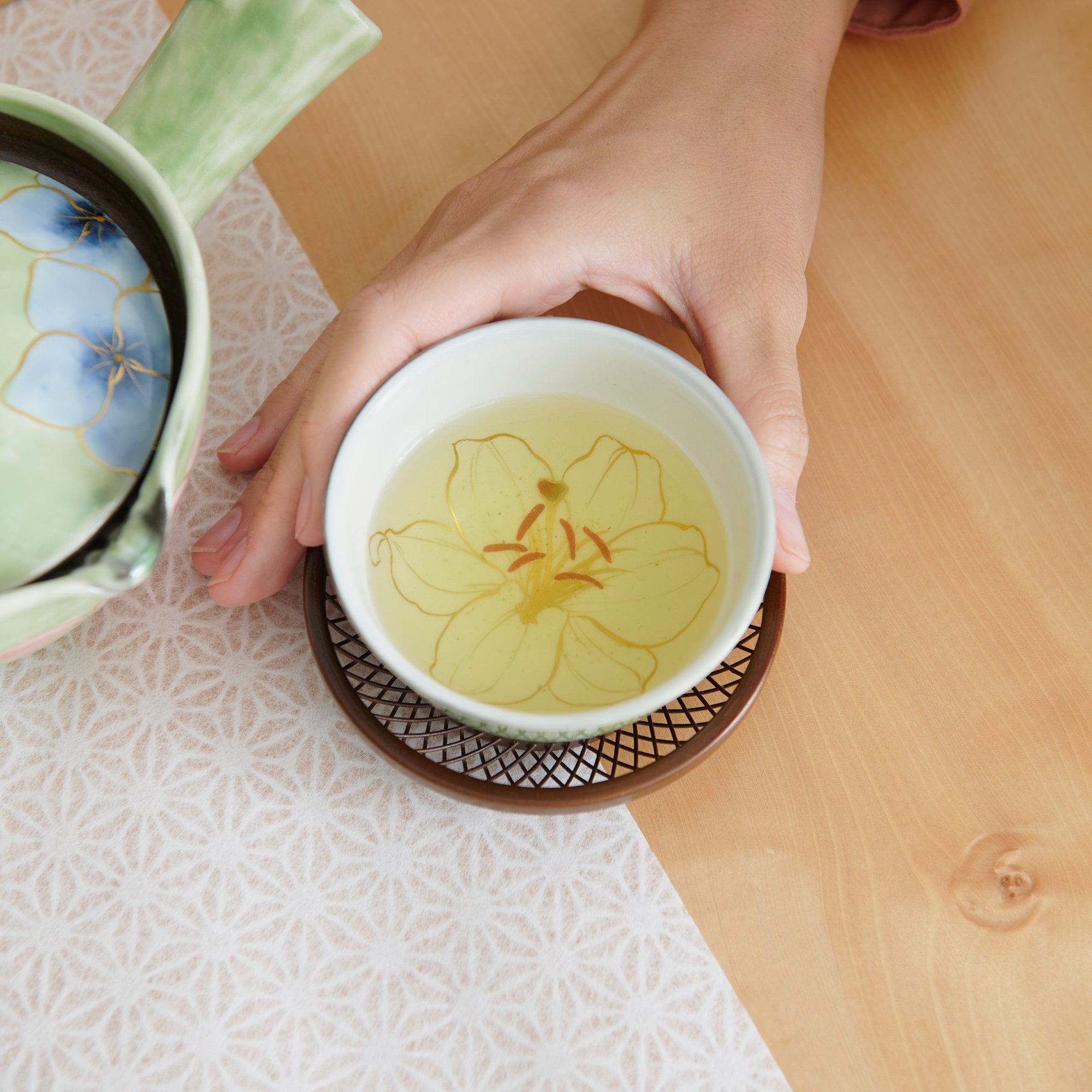 Colorful Floral Japanese Teacup