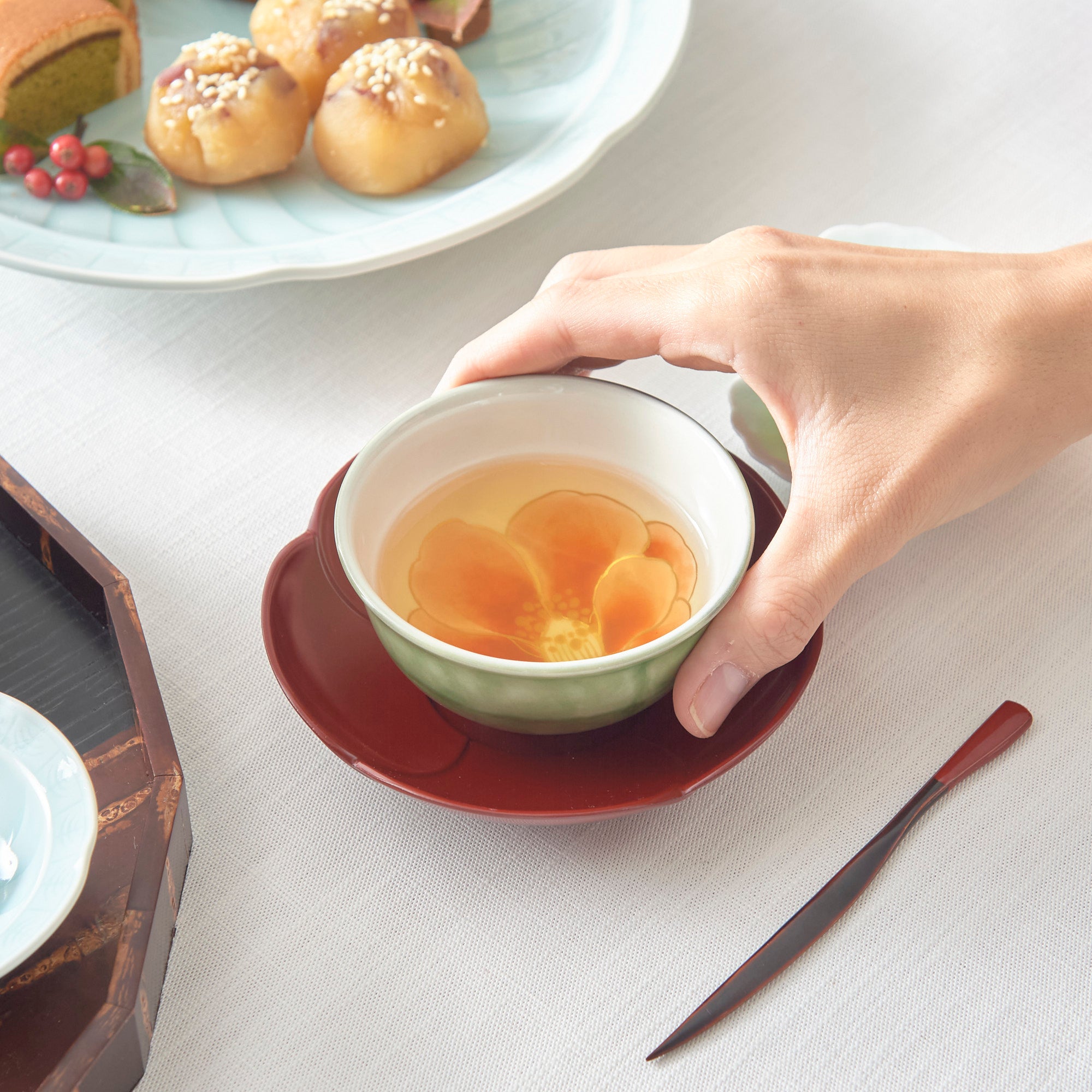 Colorful Floral Japanese Teacup