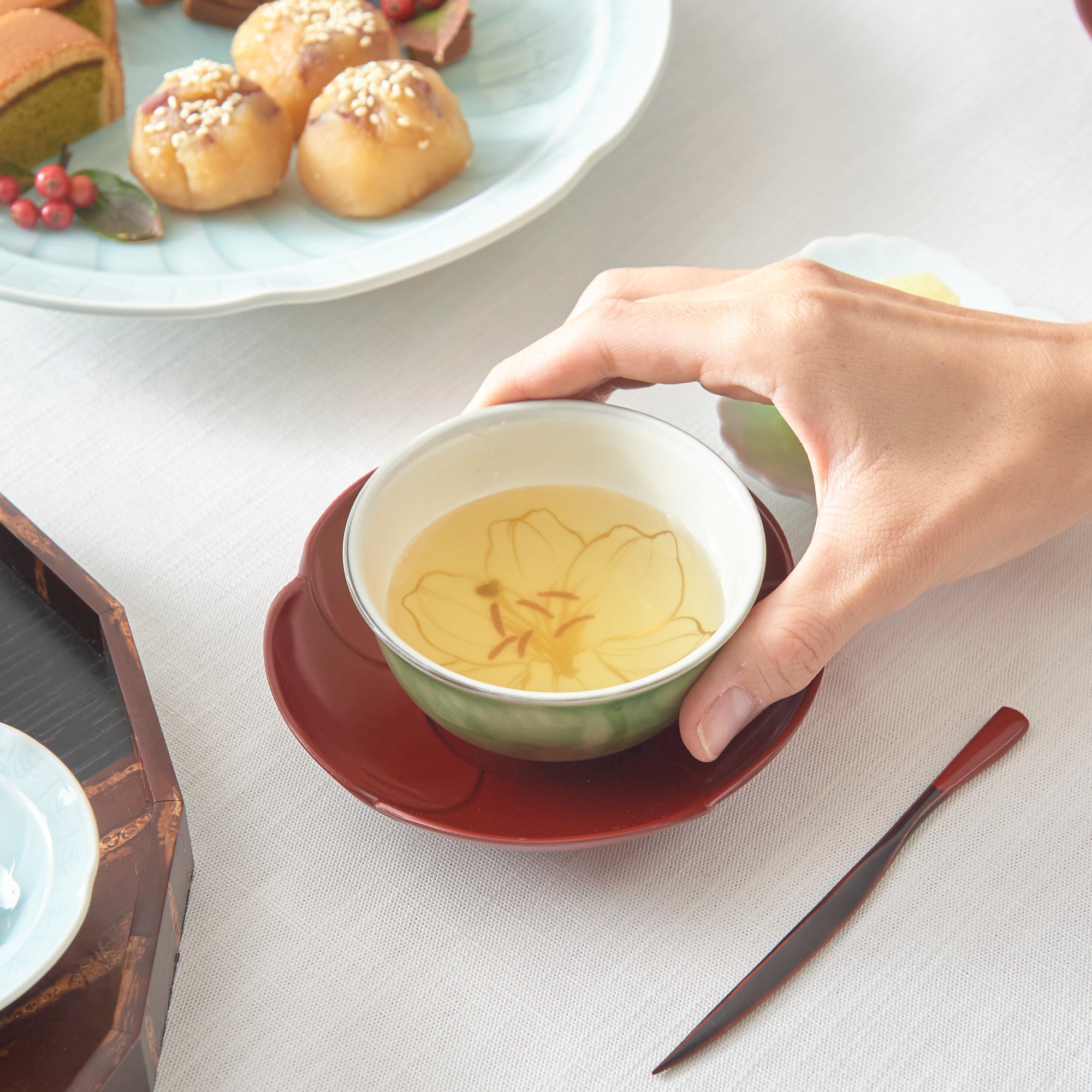 Colorful Floral Japanese Teacup