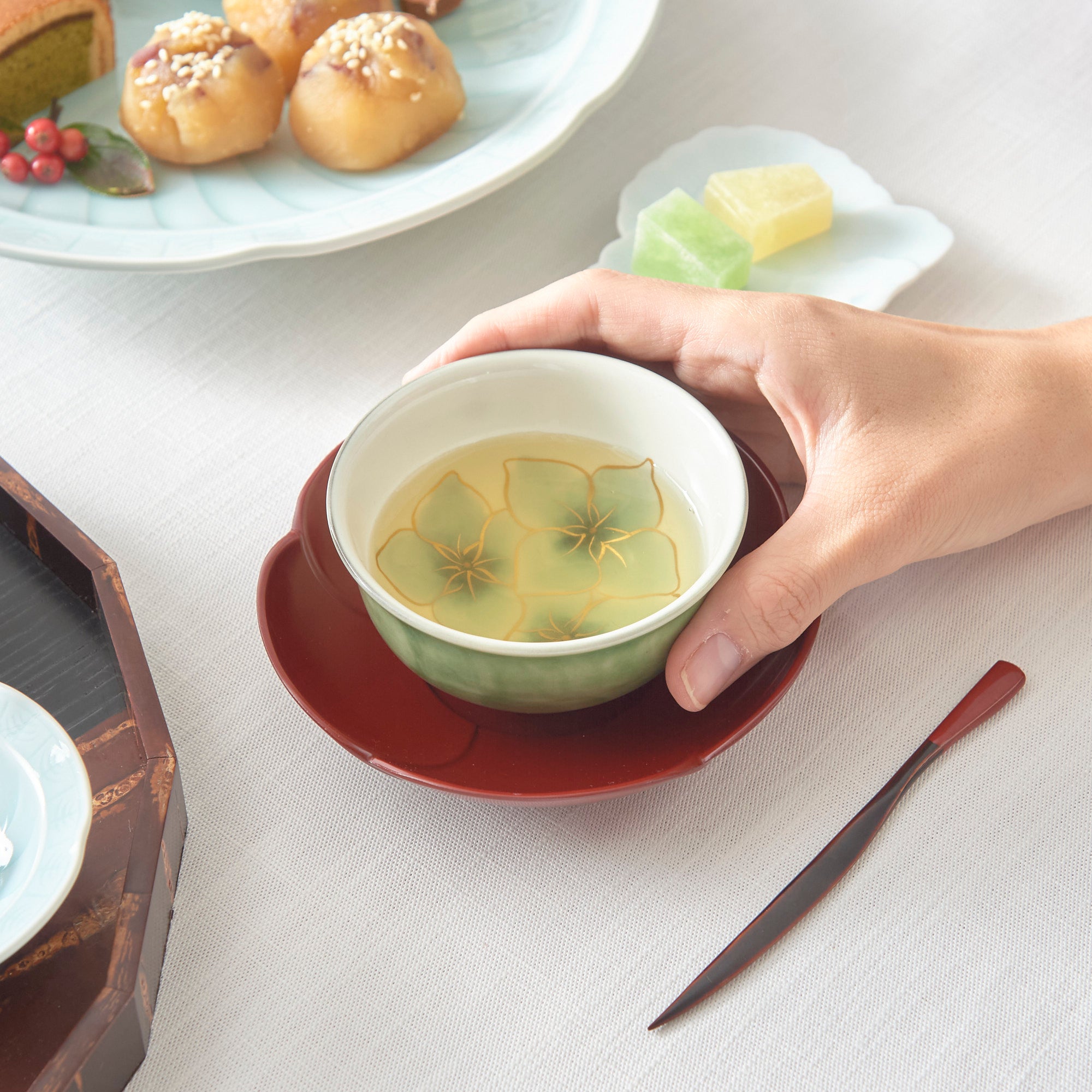 Colorful Floral Japanese Teacup