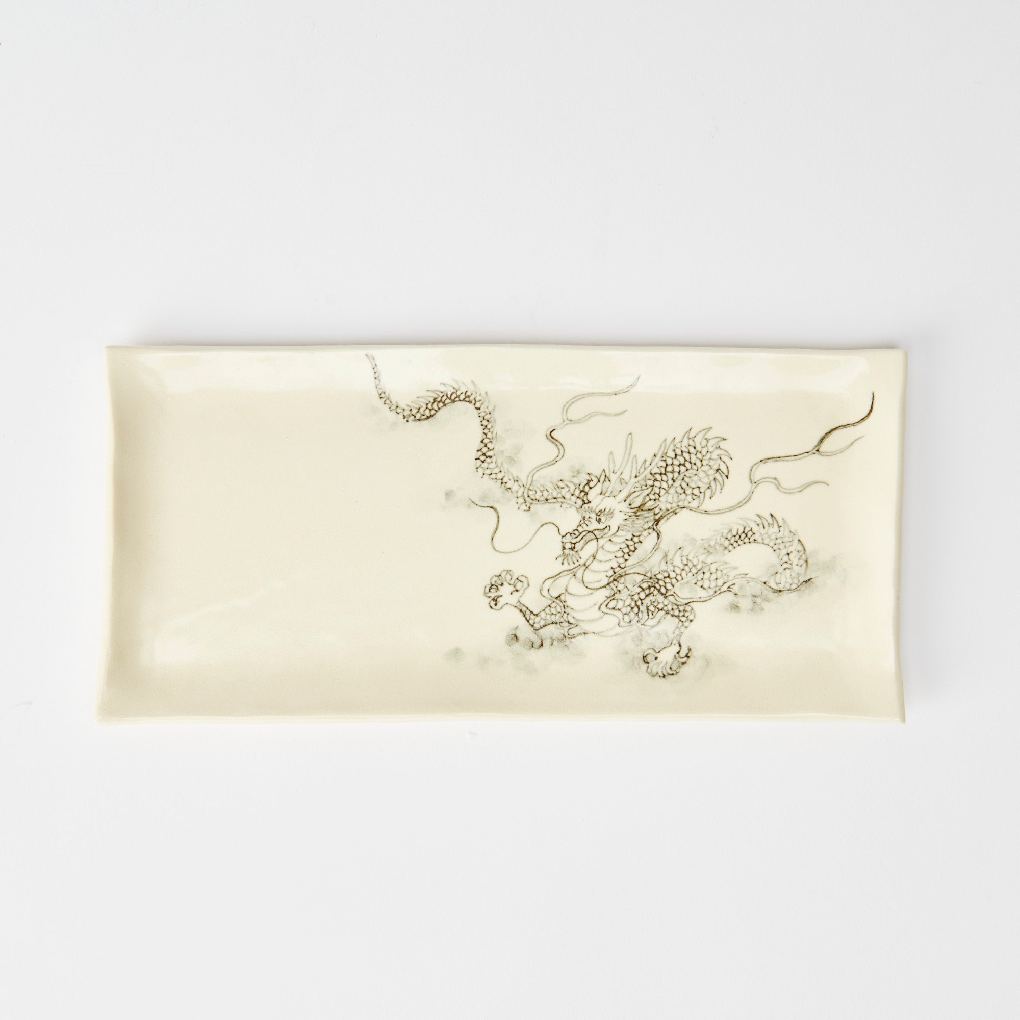 Black Dragon Rectangular Dinner Plate