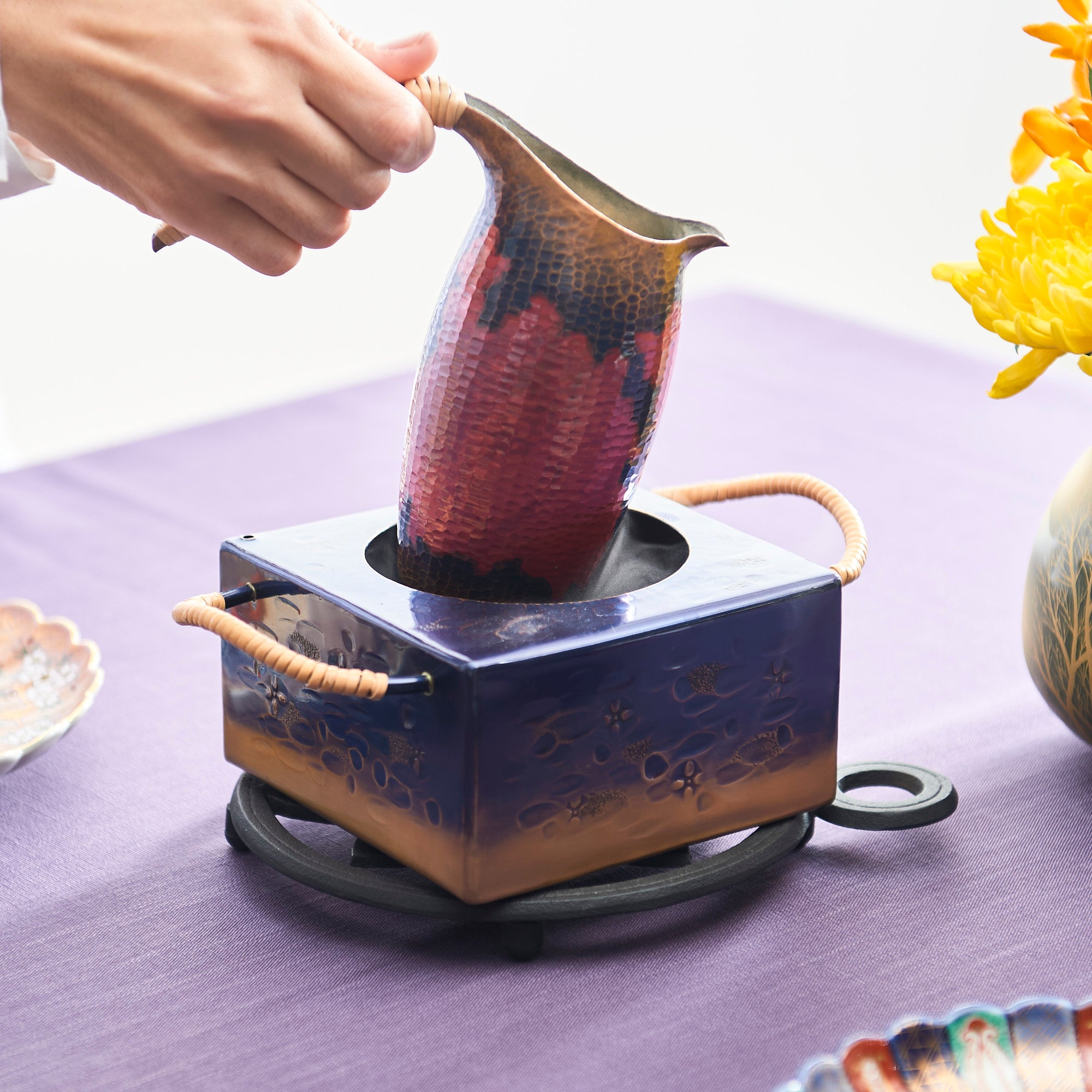 Seigado Indigo Blue Copper Sake Warmer