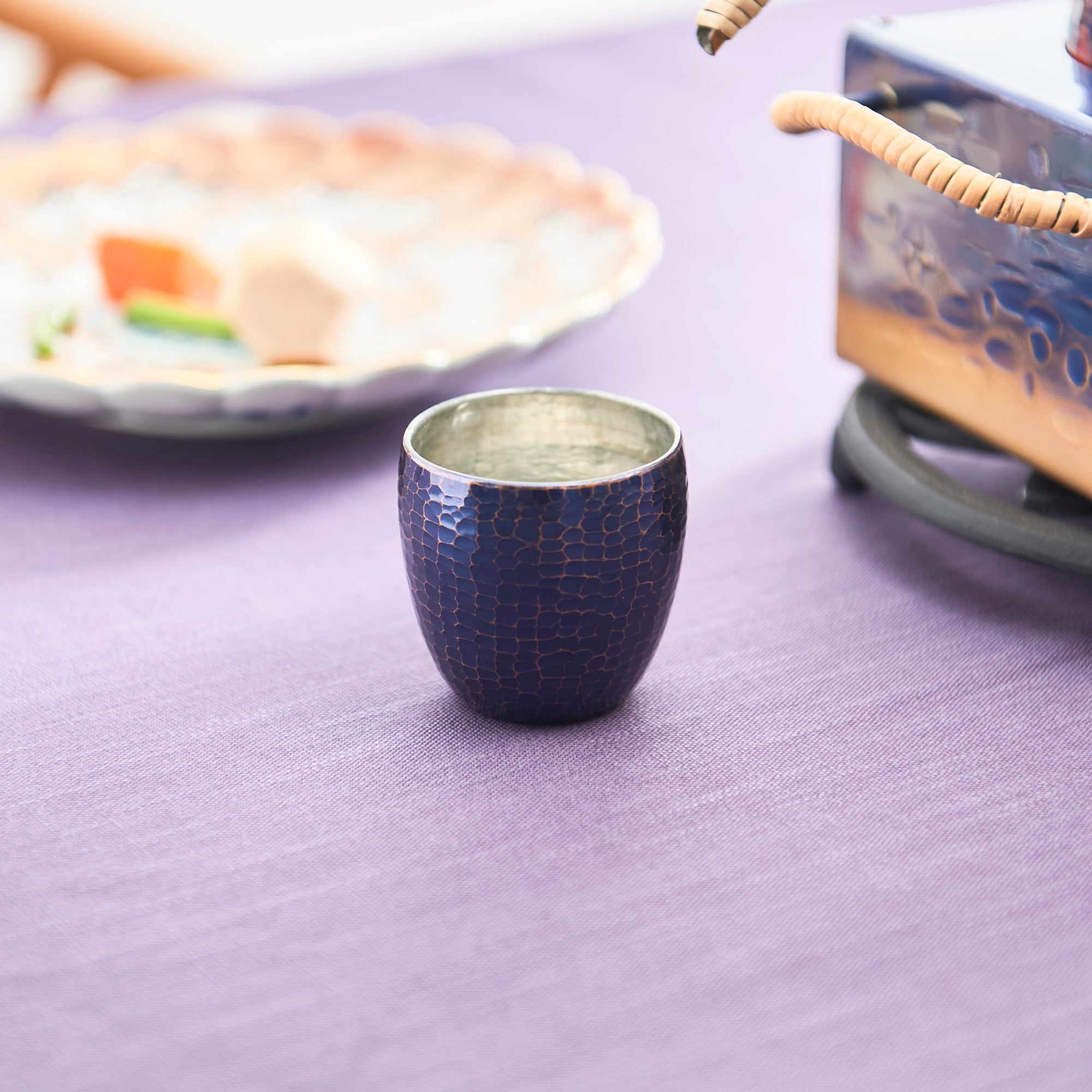 Seigado Tales of a Century Indigo Blue Guinomi Sake Cup