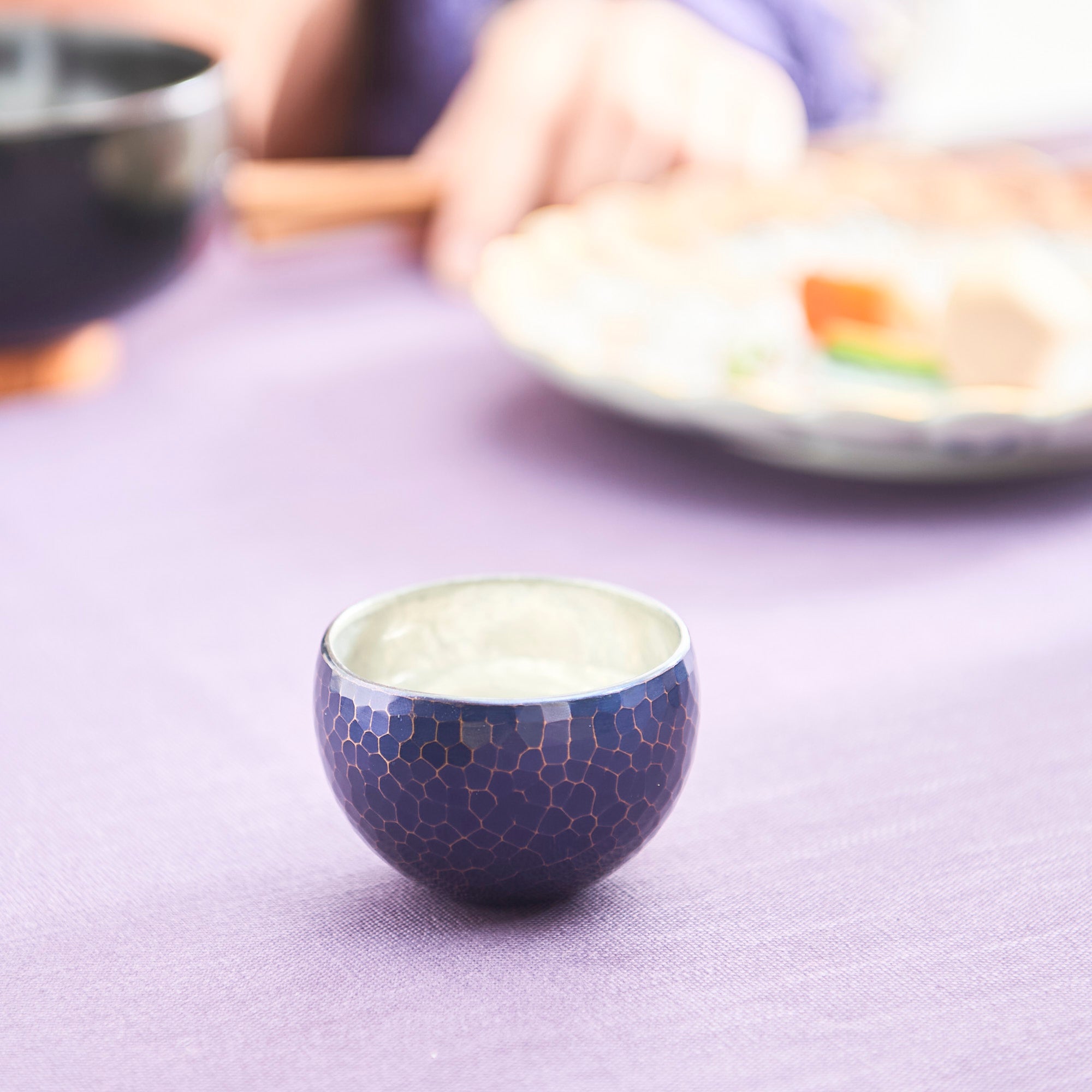 Seigado Indigo Blue Copper Guinomi Sake Cup