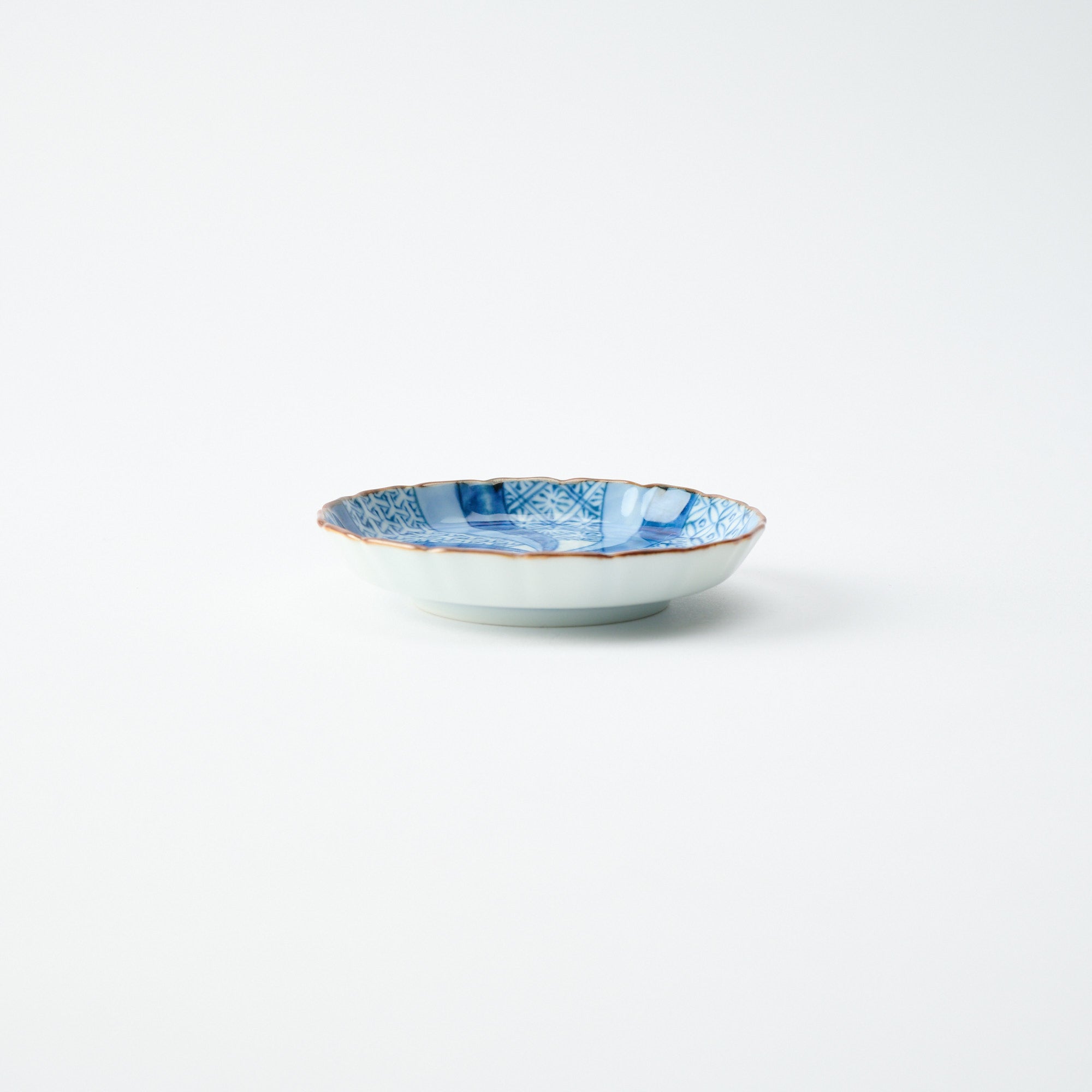 Blue Swirl Pattern Mt. Fuji Sauce Plate