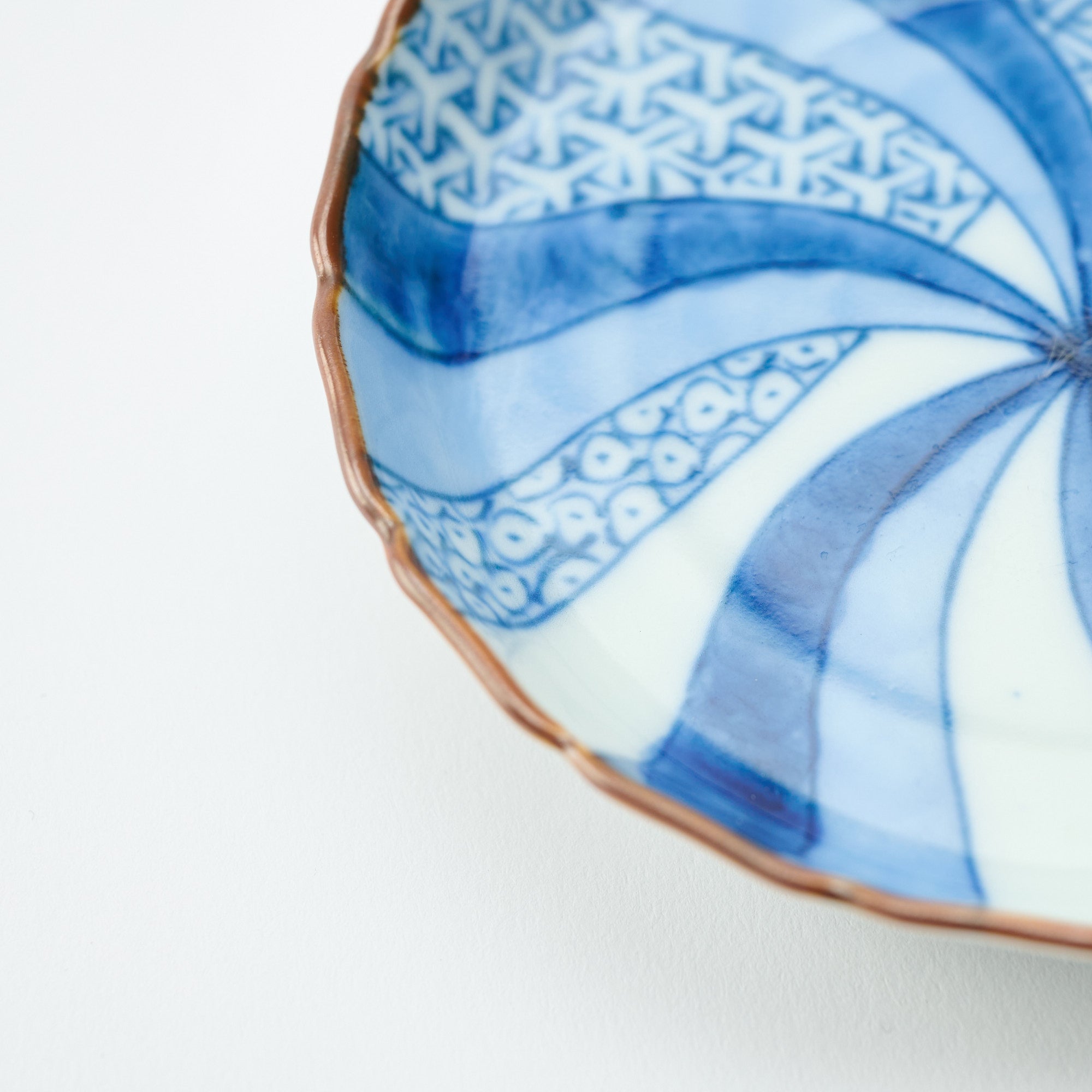 Blue Swirl Pattern Mt. Fuji Sauce Plate