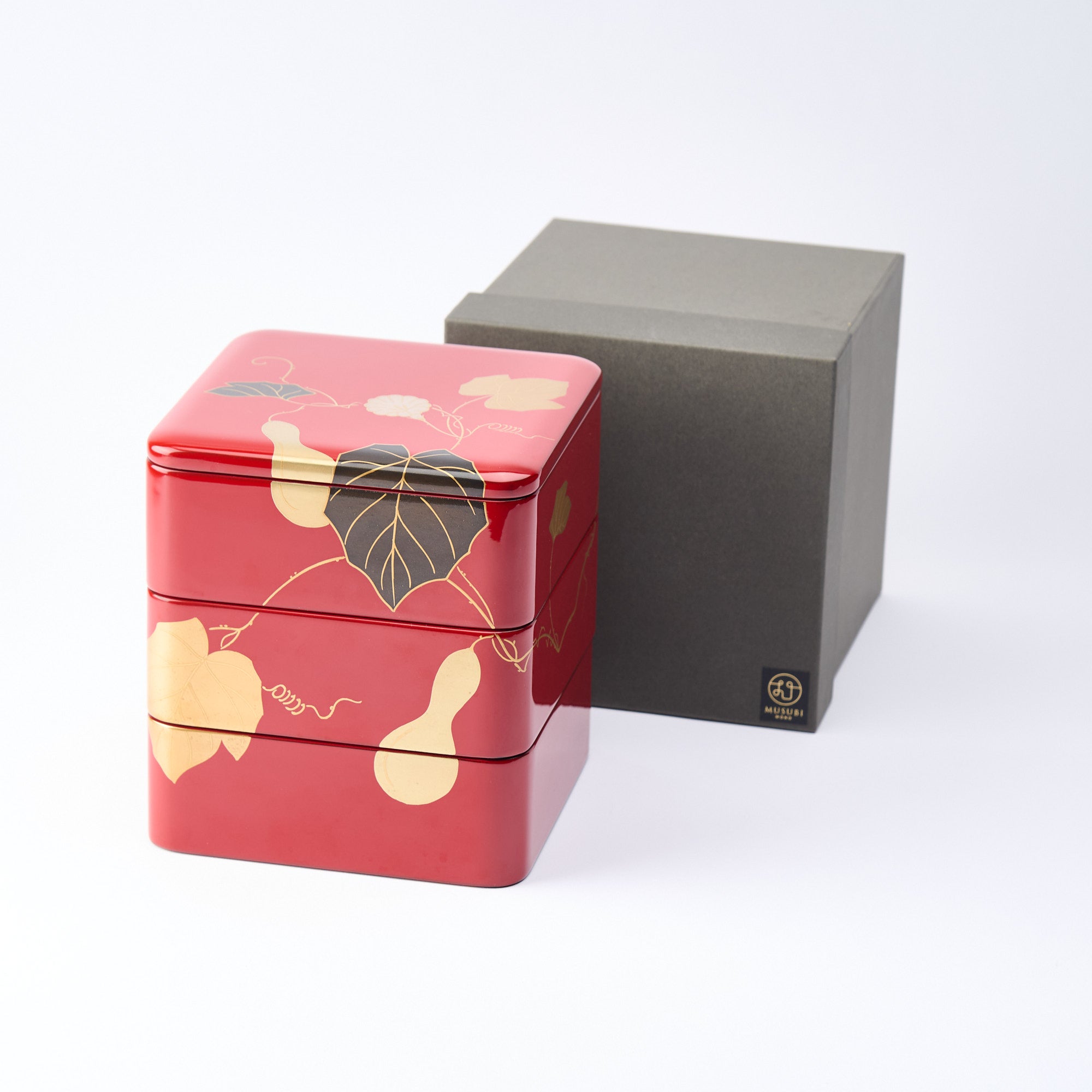 Golden Gourd Three Tiers Jubako Bento Box