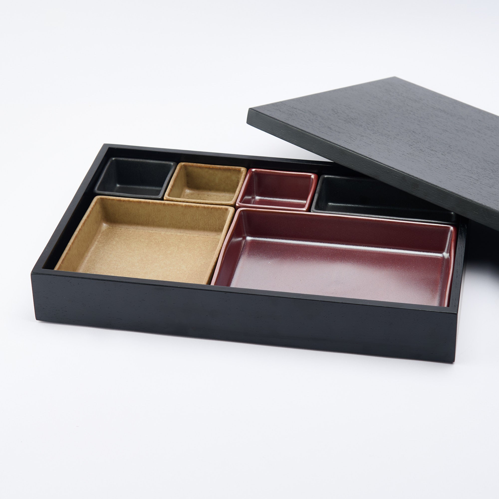 Matte Black Modern Shokado Bento Box LL