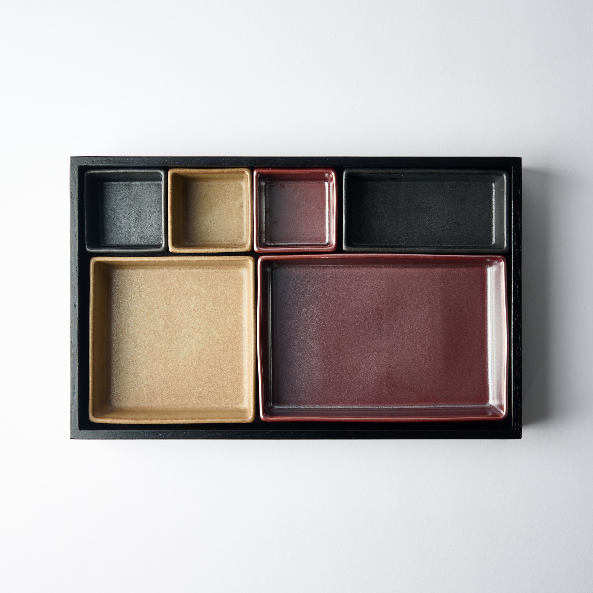 Matte Black Modern Shokado Bento Box LL