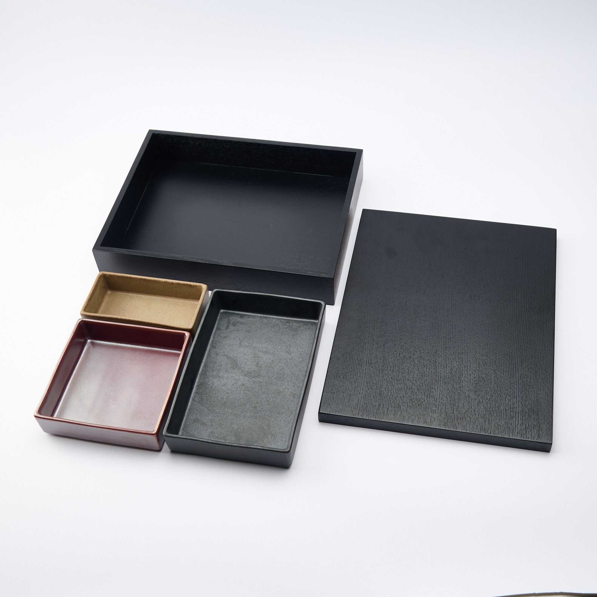 Matte Black Modern Shokado Bento Box L