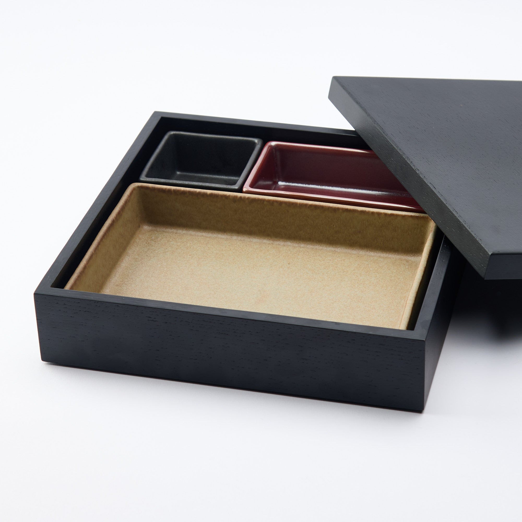 Matte Black Modern Shokado Bento Box M