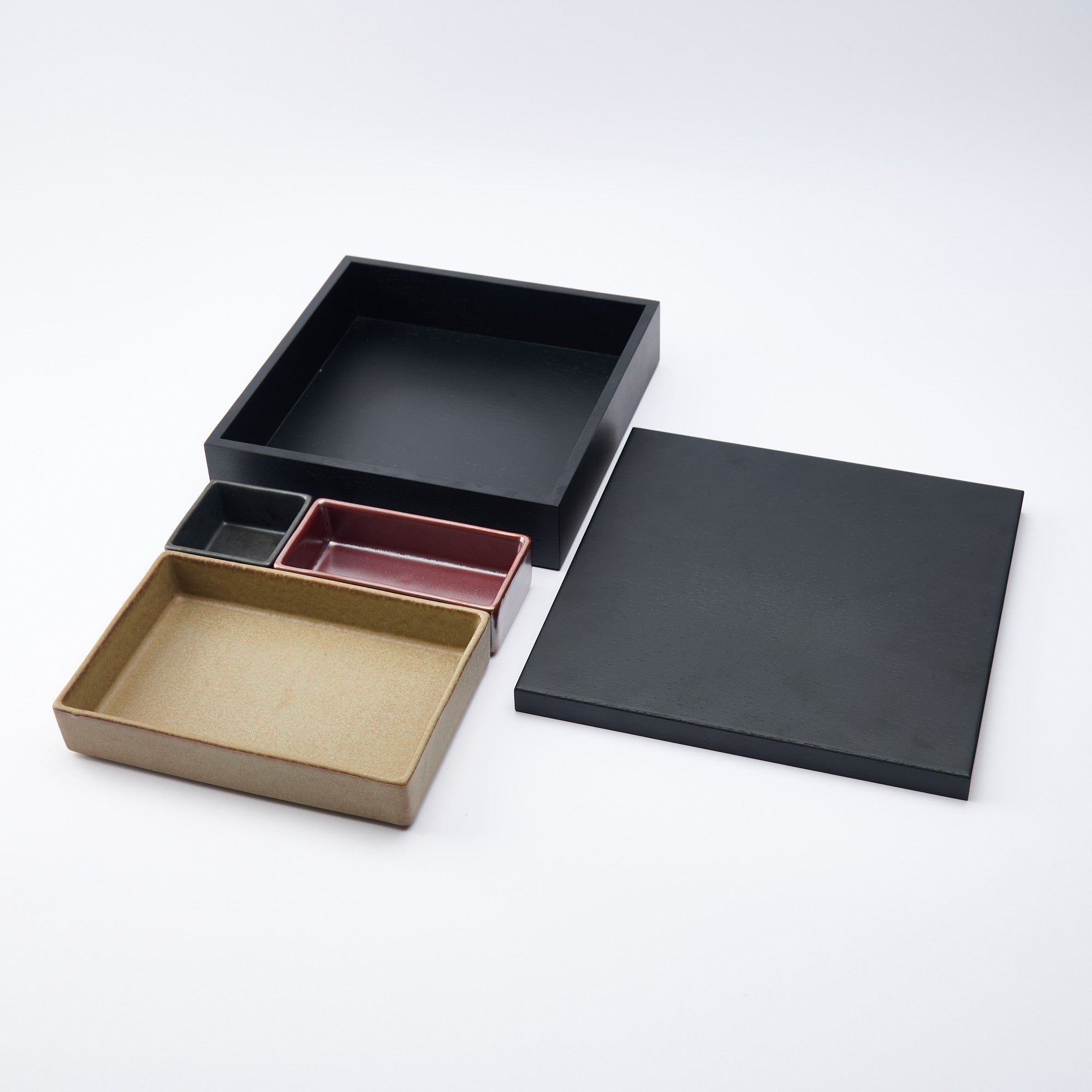 Matte Black Modern Shokado Bento Box M