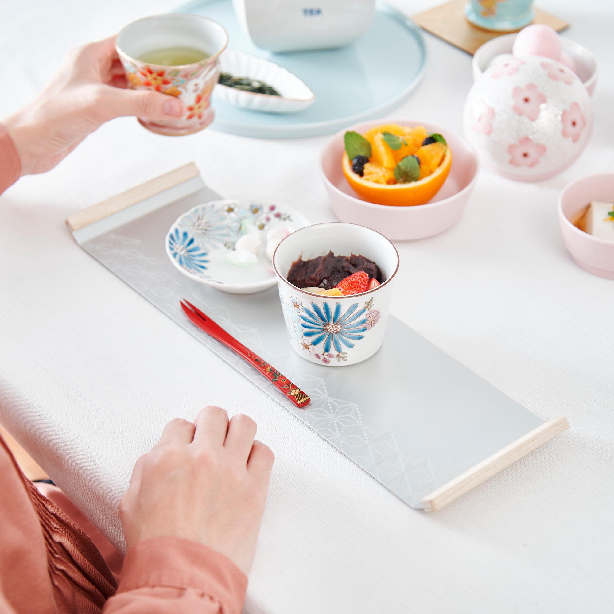 ZEN Hemp Pattern Aluminum Serving Tray