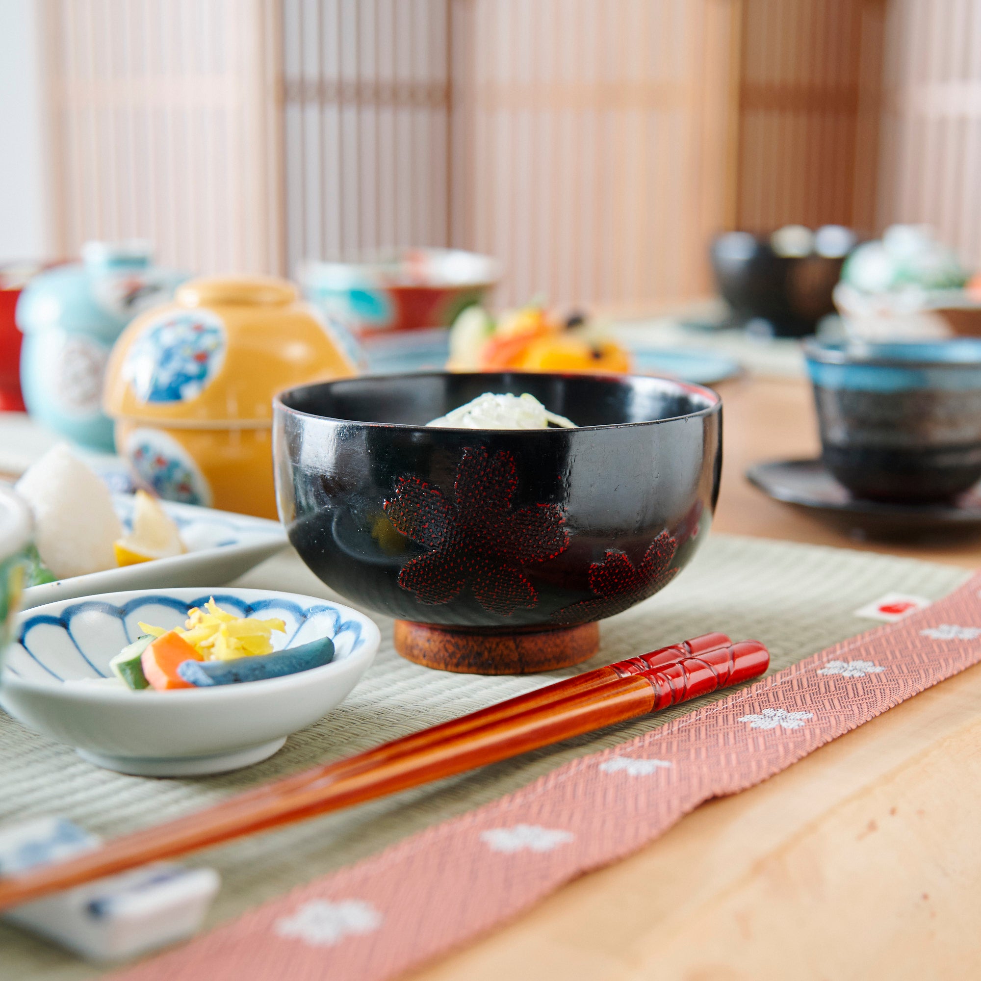 SAKURA Yamanaka Lacquerware Miso Soup Bowl