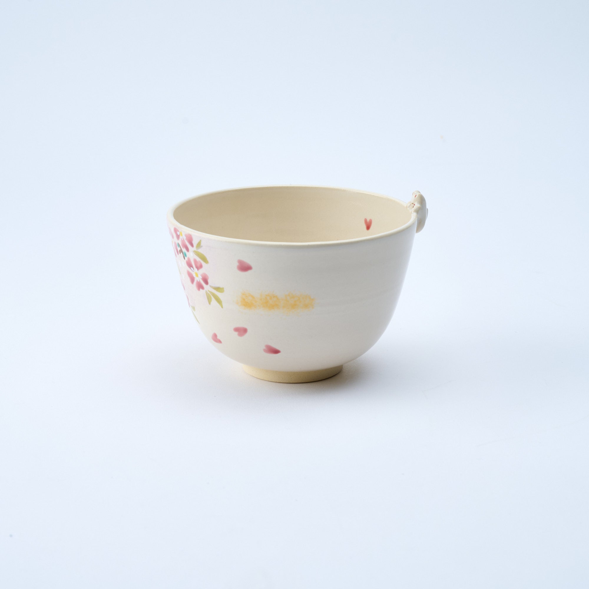 Sakura and Peeking Cat Matcha Bowl Chawan