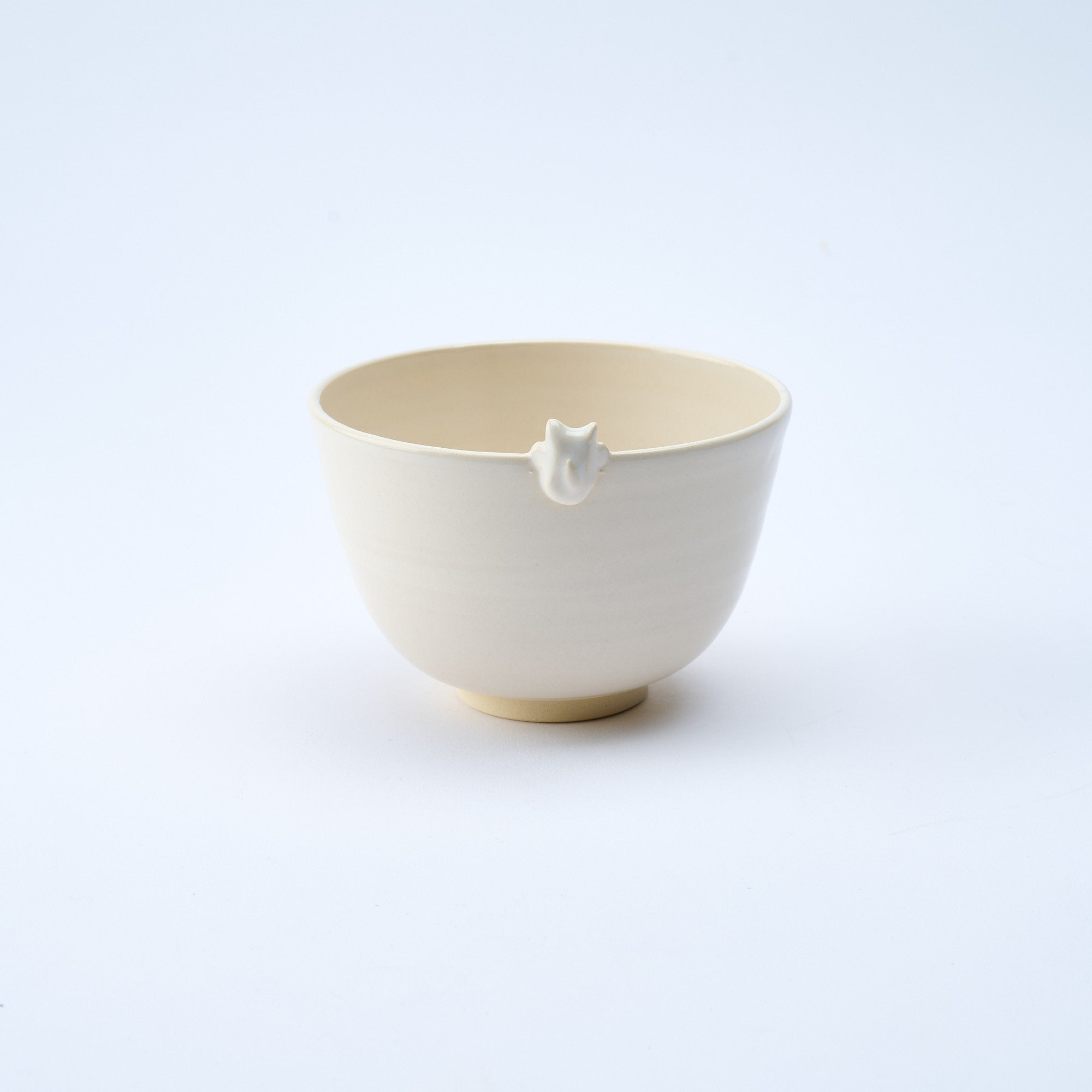 Sakura and Peeking Cat Matcha Bowl Chawan