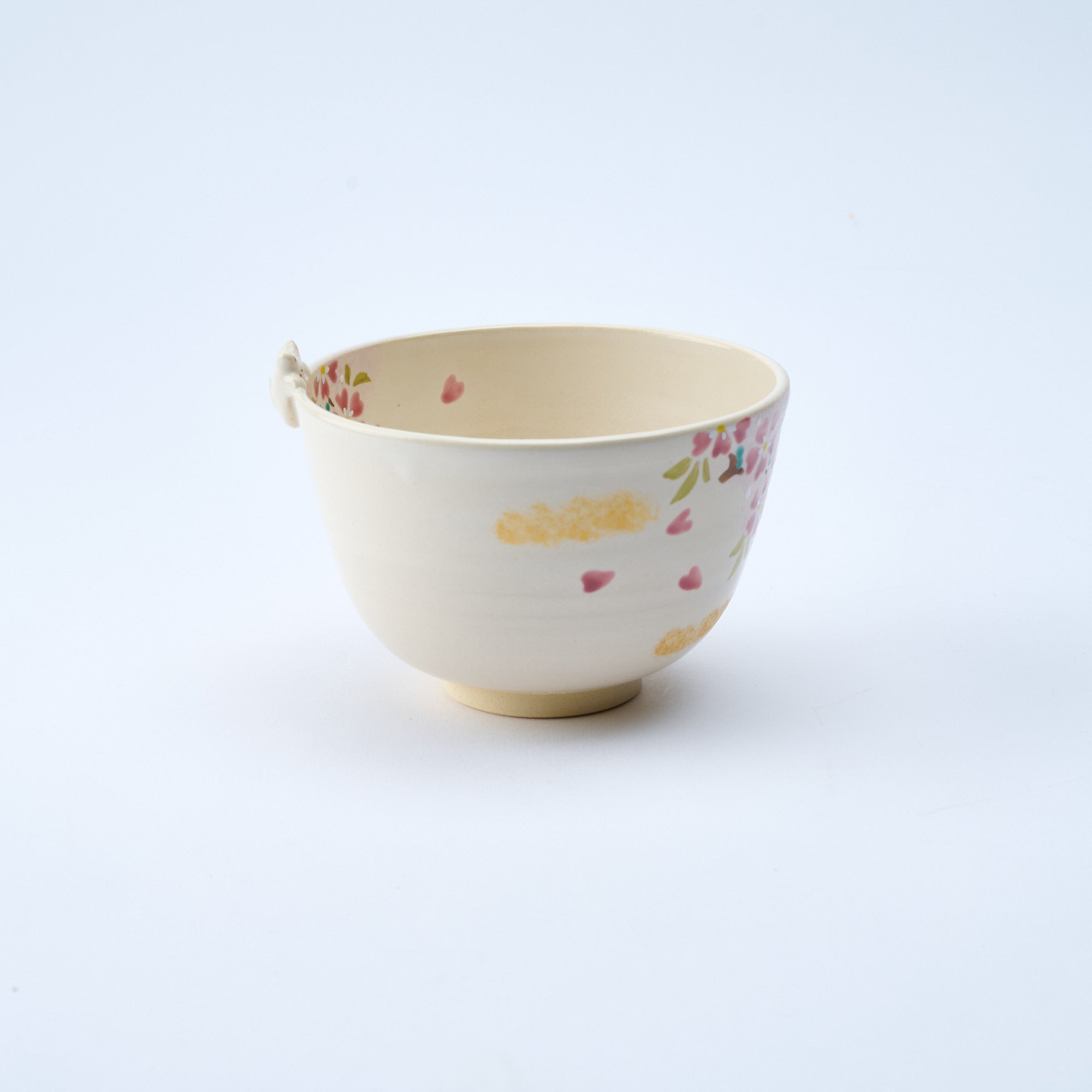 Sakura and Peeking Cat Matcha Bowl Chawan