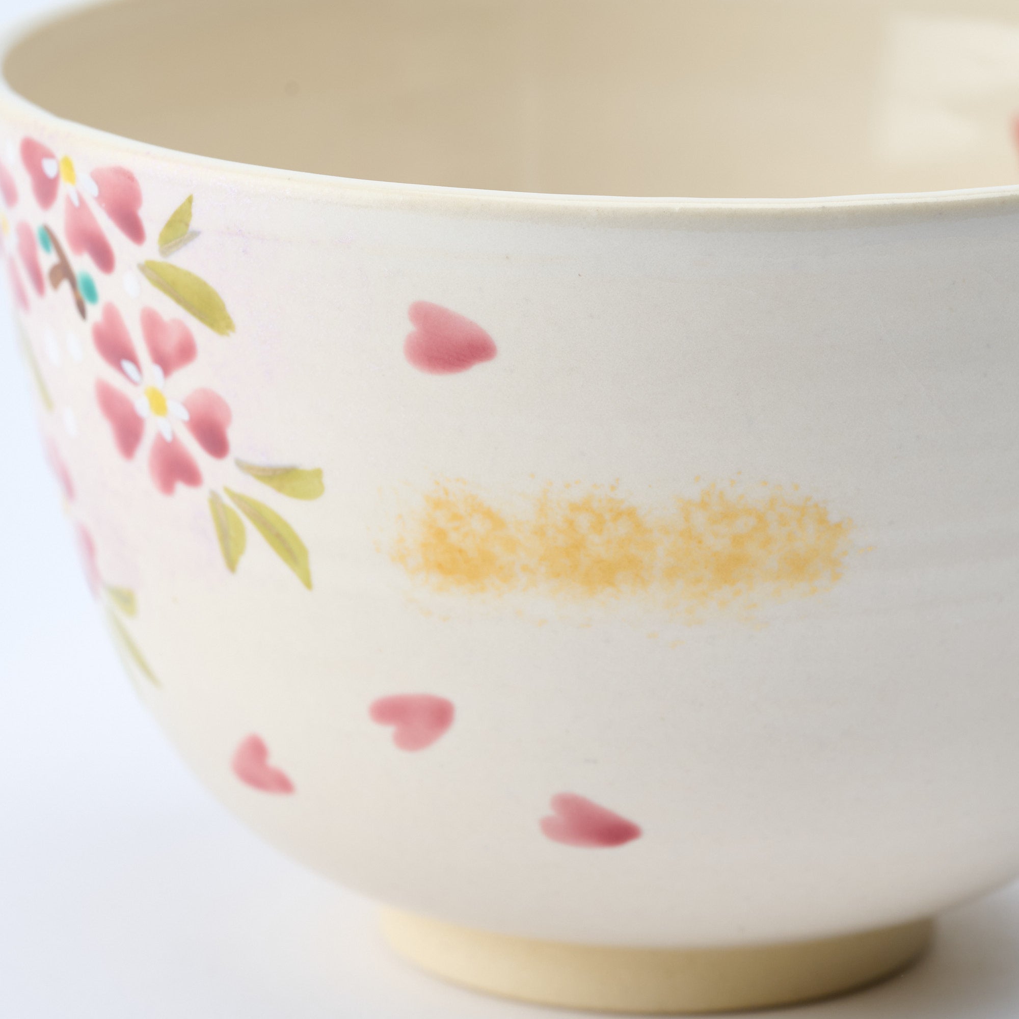 Sakura and Peeking Cat Matcha Bowl Chawan