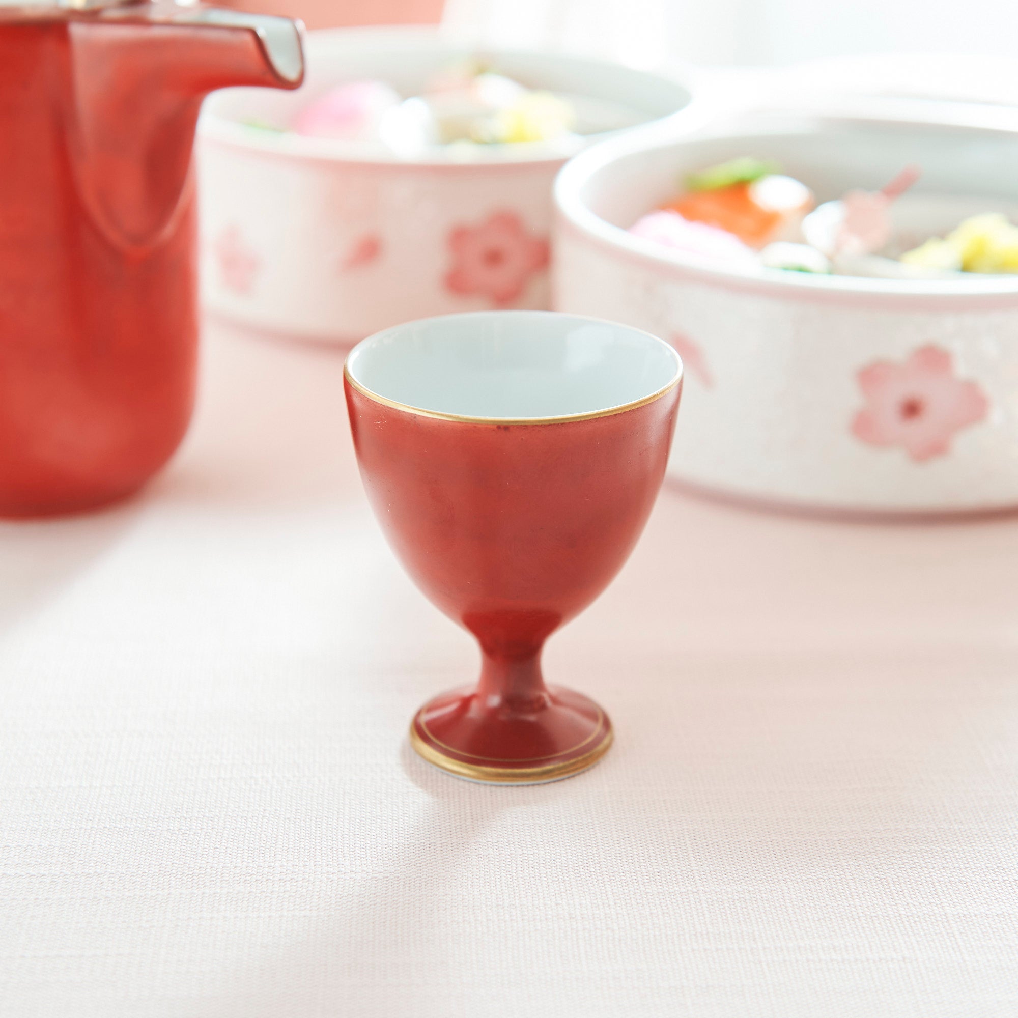 Bengara Red Sakazuki Flat Sake Cup
