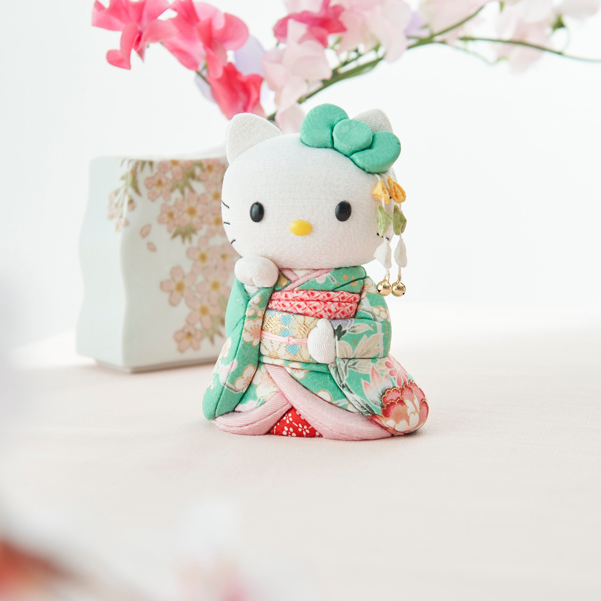 Green Maiko Styled Hello Kitty Lucky Cat