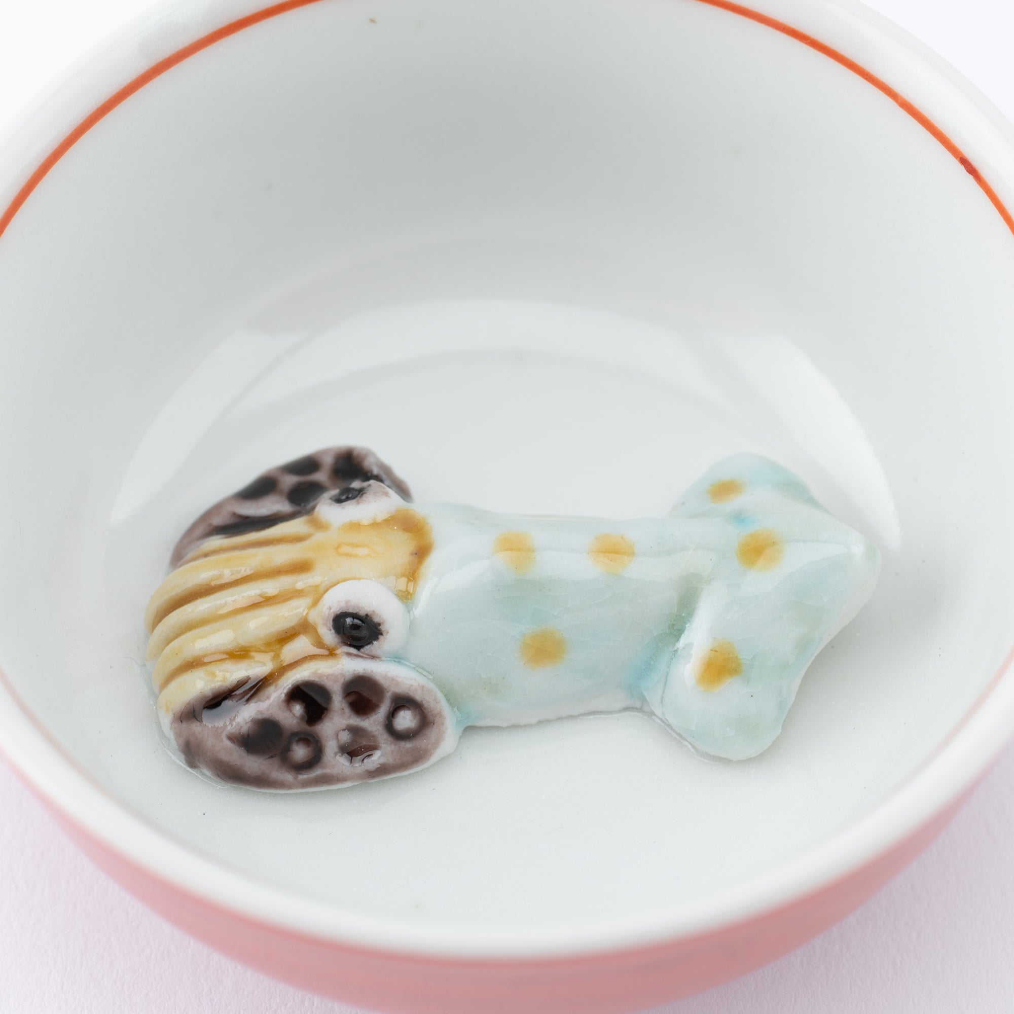 Swimming Sea Creature Sakazuki Flat Sake Cup