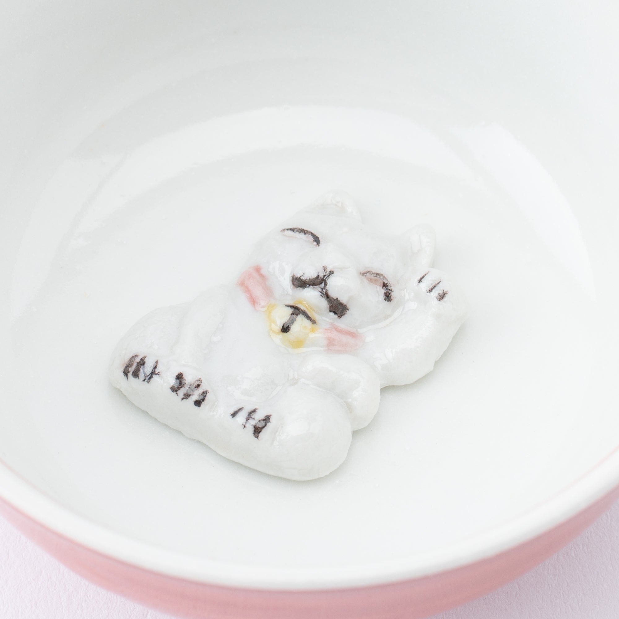 Lucky Cat & Sakura Sakazuki Flat Sake Cup Set