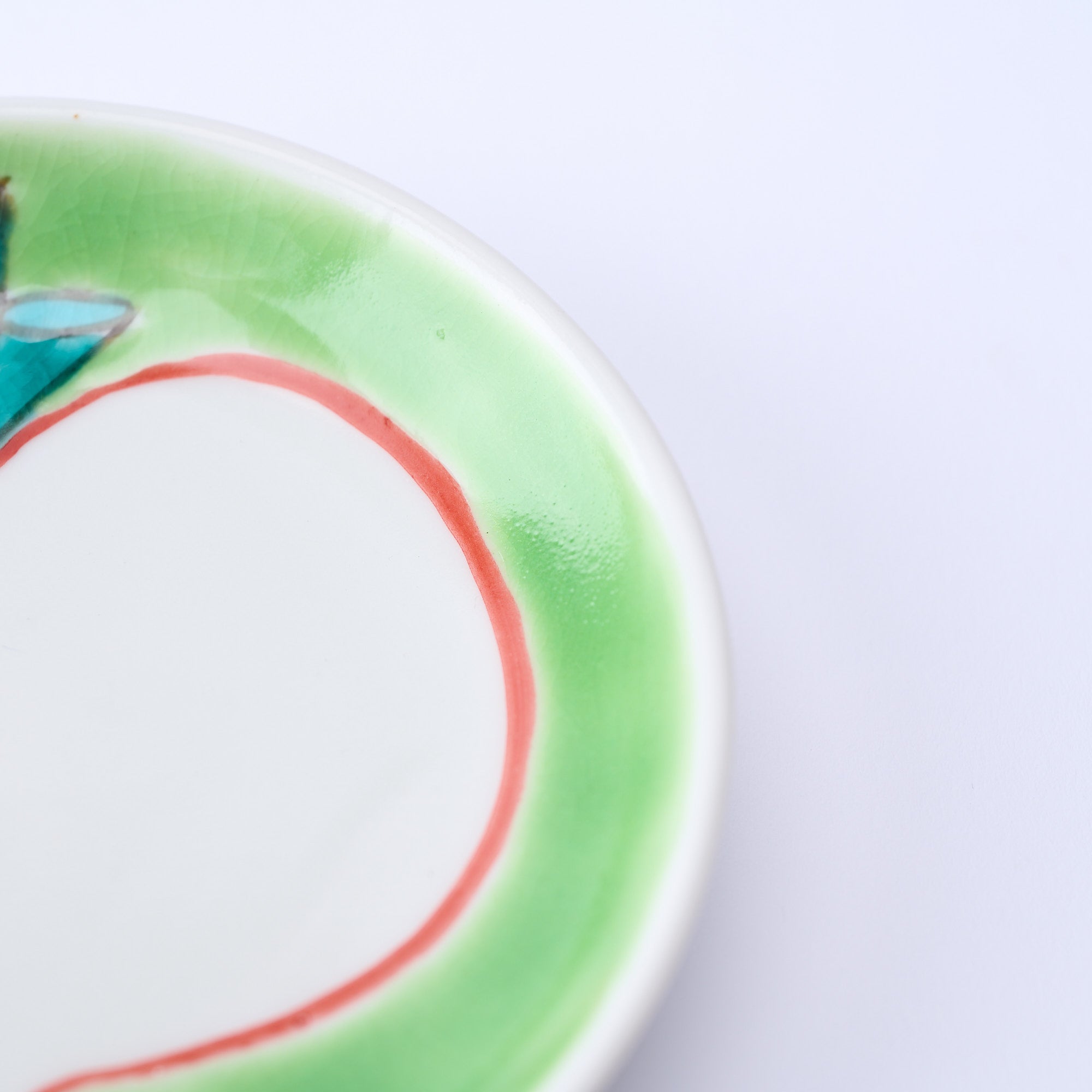 Green Accents Round Sauce Plate