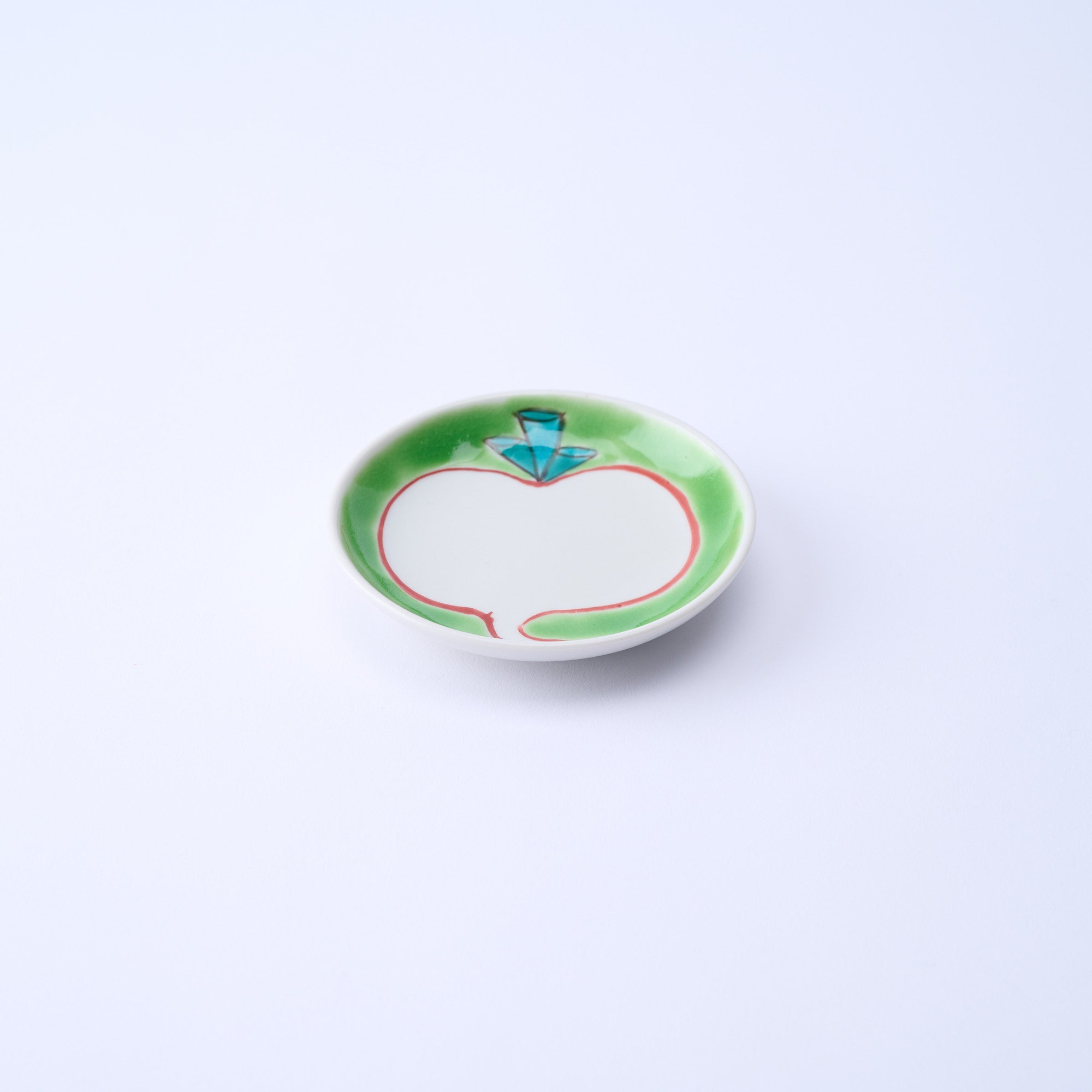 Green Accents Round Sauce Plate