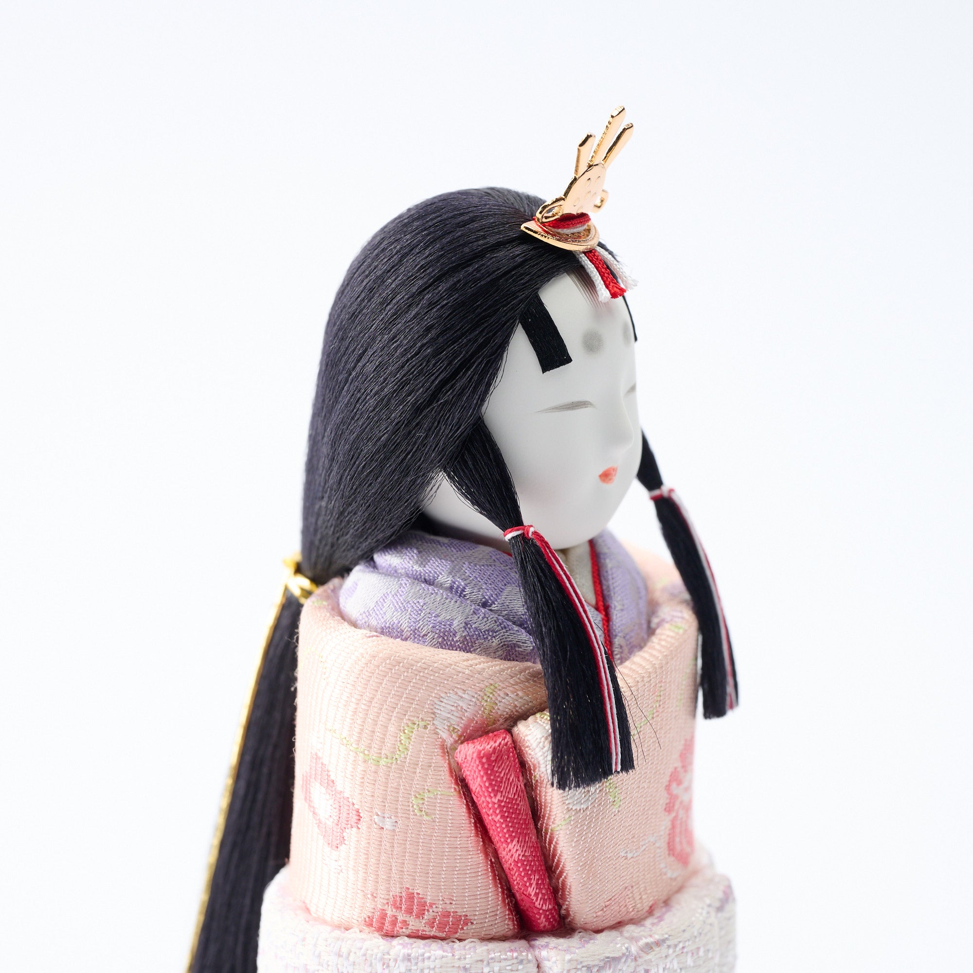 Standing Hina Dolls with Maki-e Plum Blossom Screen